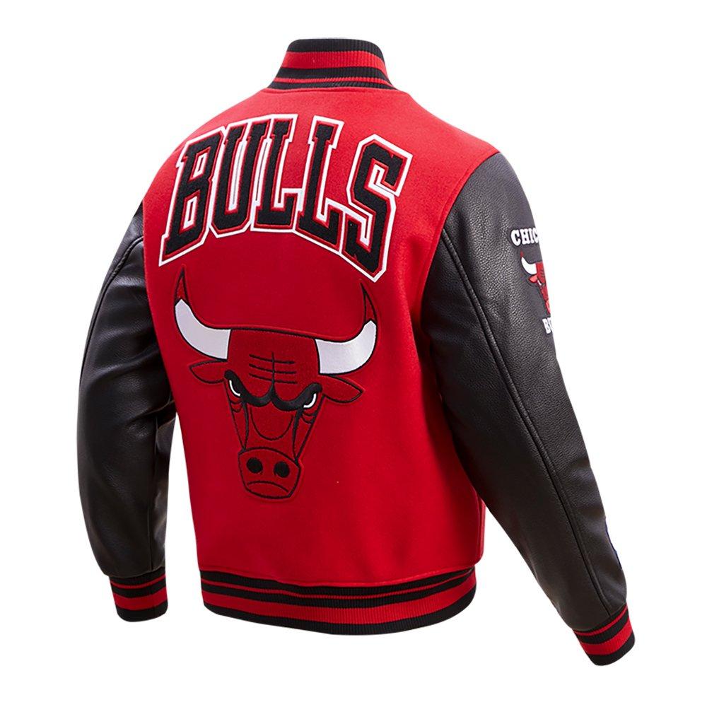 Pro Standard Men's NBA Chicago Bulls Retro Classic Rib Wool Varsity Jacket  - Red/Black - RED/BLACK Thumbnail View 4