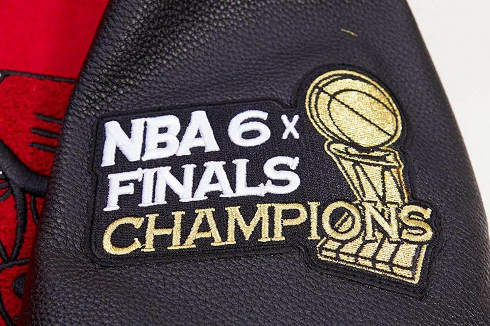 Pro Standard Men's NBA Chicago Bulls Retro Classic Rib Wool Varsity Jacket -Red/Black - RED/BLACK Thumbnail View 9