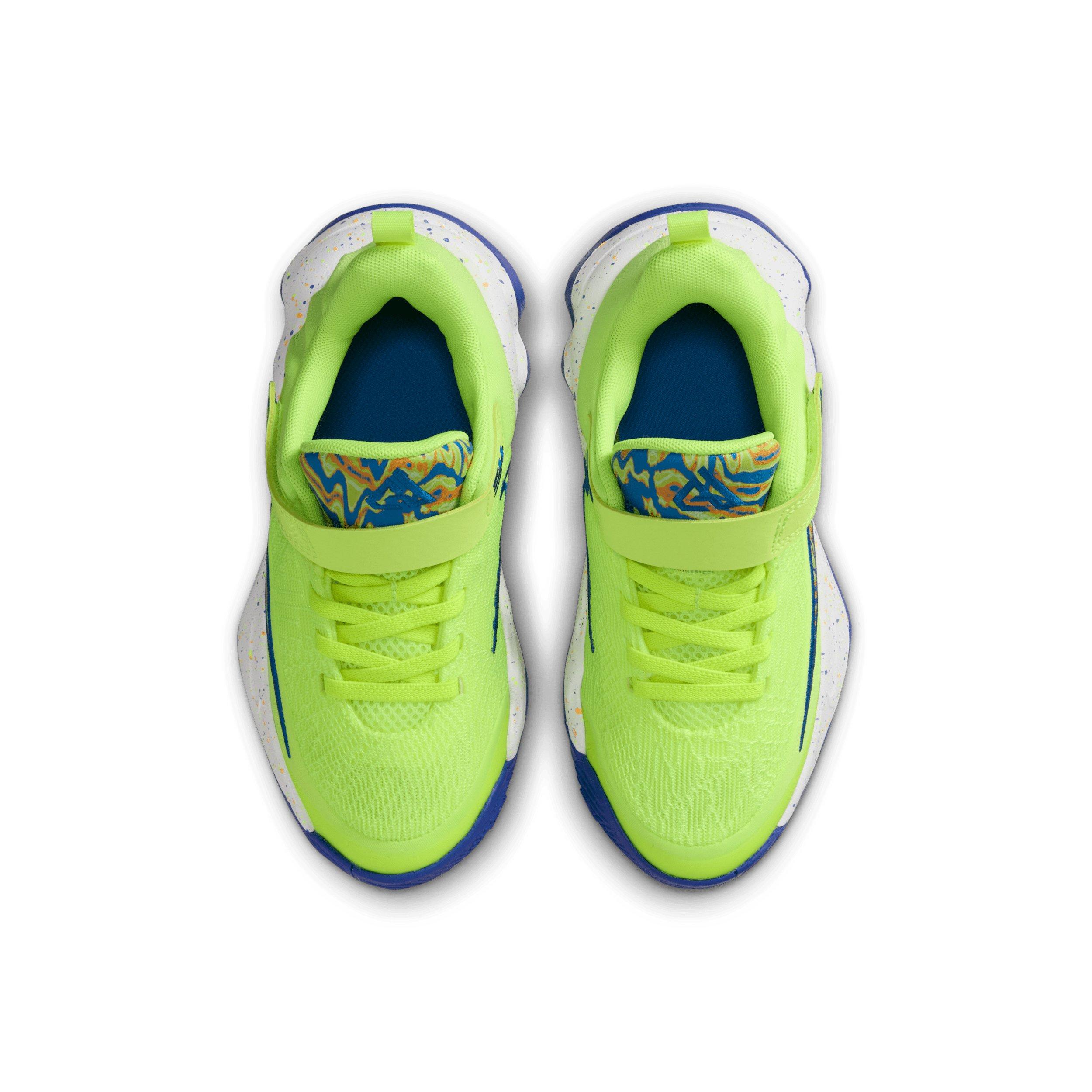 Nike Giannis Immortality 4 SE "Volt Ice/Game Royal/Laser Orange" Preschool Boys' Basketball Shoe - VOLT/ROYAL/ORANGE/MULTICOLOR Thumbnail View 4