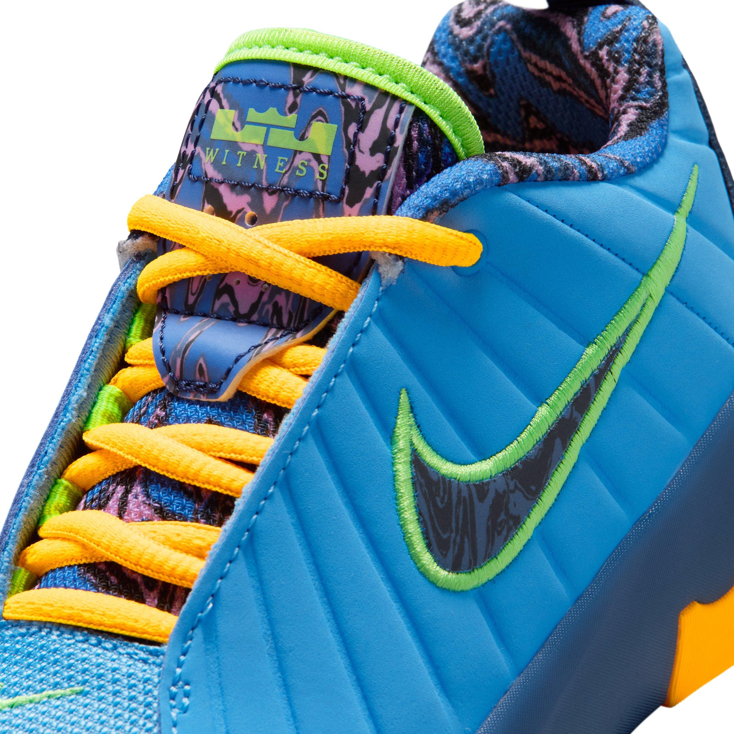 Nike LeBron Witness 9 "Blue/Midnight Navy/Lime Blast/Black" Preschool Boys' Basketball Shoe - BLUE/NAVY/LIME/BLACK Thumbnail View 7