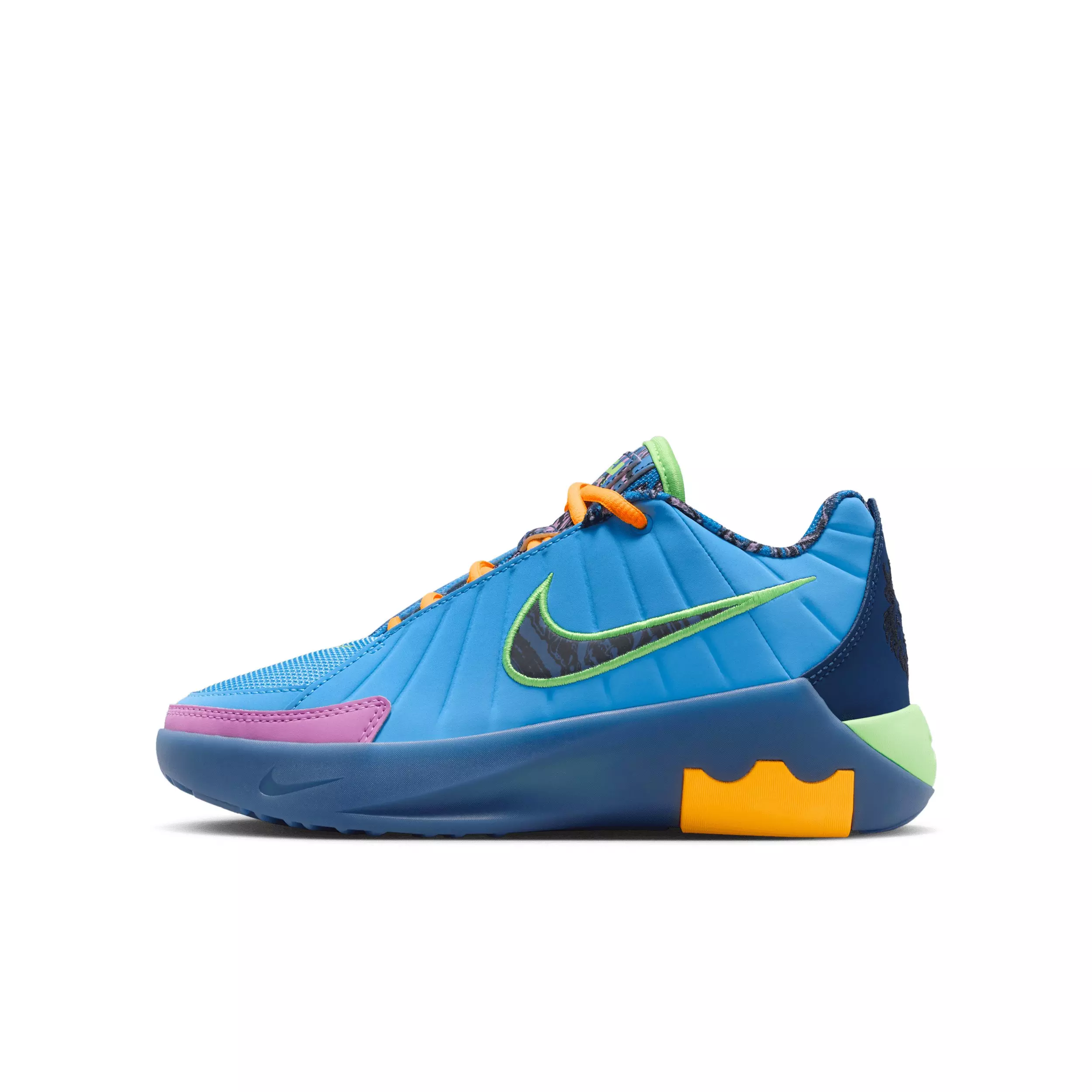 Nike LeBron Witness 9 "Blue/Midnight Navy/Lime Blast/Black" Grade School Boys' Basketball Shoe - BLUE/NAVY/LIME/BLACK