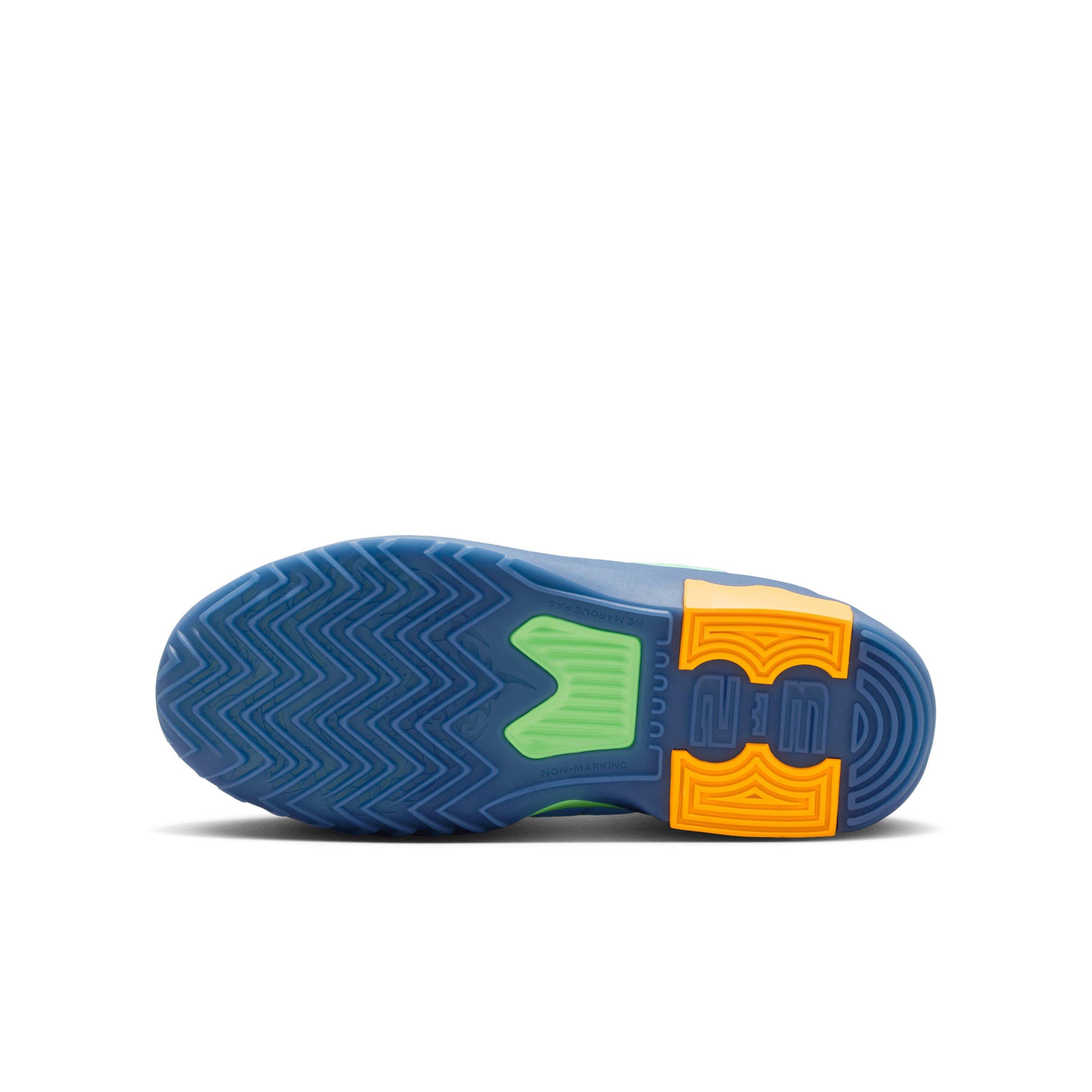 Nike LeBron Witness 9 "Blue/Midnight Navy/Lime Blast/Black" Grade School Boys' Basketball Shoe - BLUE/NAVY/LIME/BLACK Thumbnail View 6