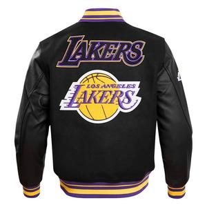 Pro Standard Men's NBA Los Angeles Lakers Retro Classic Rib Wool Varsity Jacket -Black/Purple/Yellow