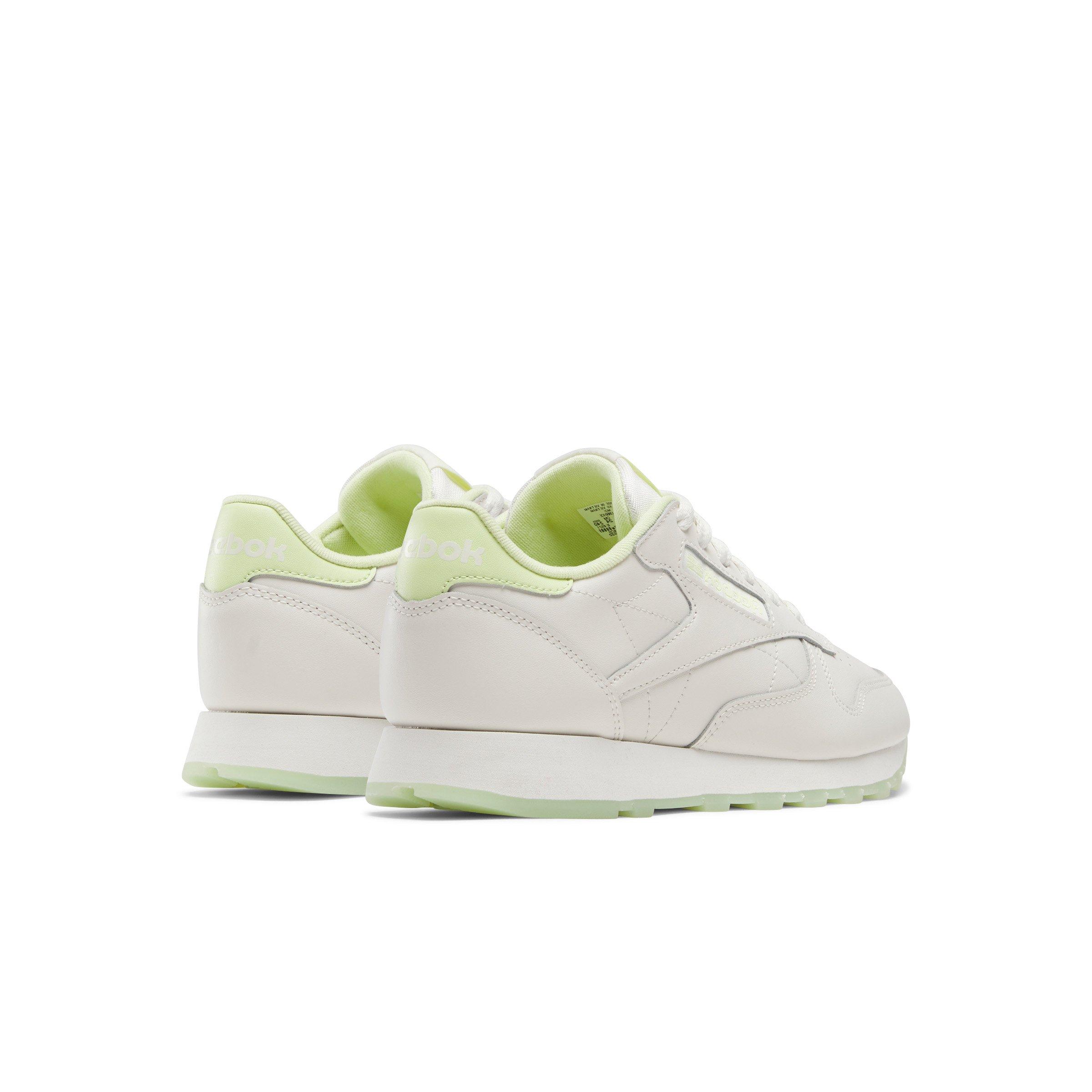 Reebok Classic Leather "Chalk/Chalk/Citrus Glow" Women's Shoe - CHALK/CHALK/GLOW Thumbnail View 3