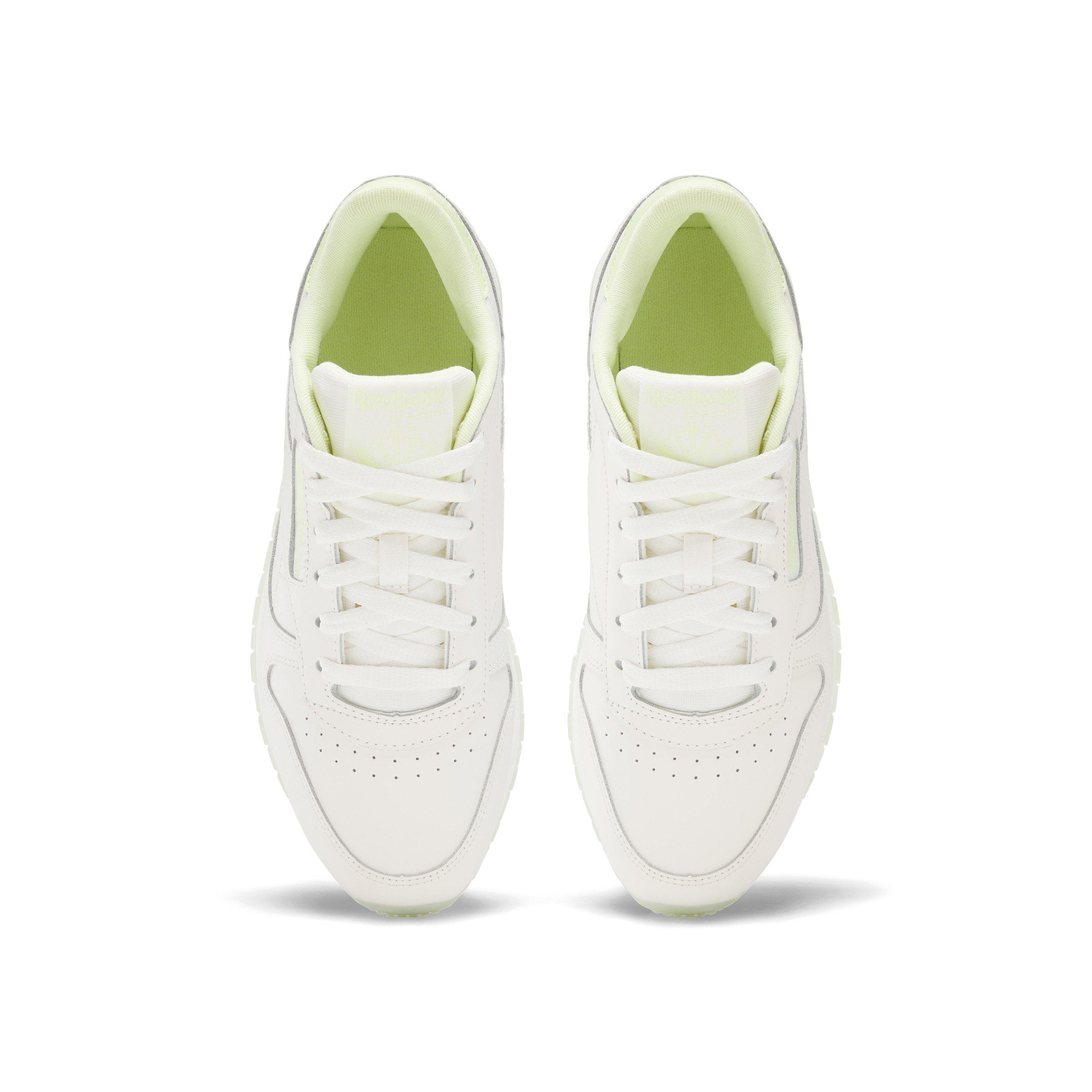 Reebok Classic Leather "Chalk/Chalk/Citrus Glow" Women's Shoe - CHALK/CHALK/GLOW Thumbnail View 4