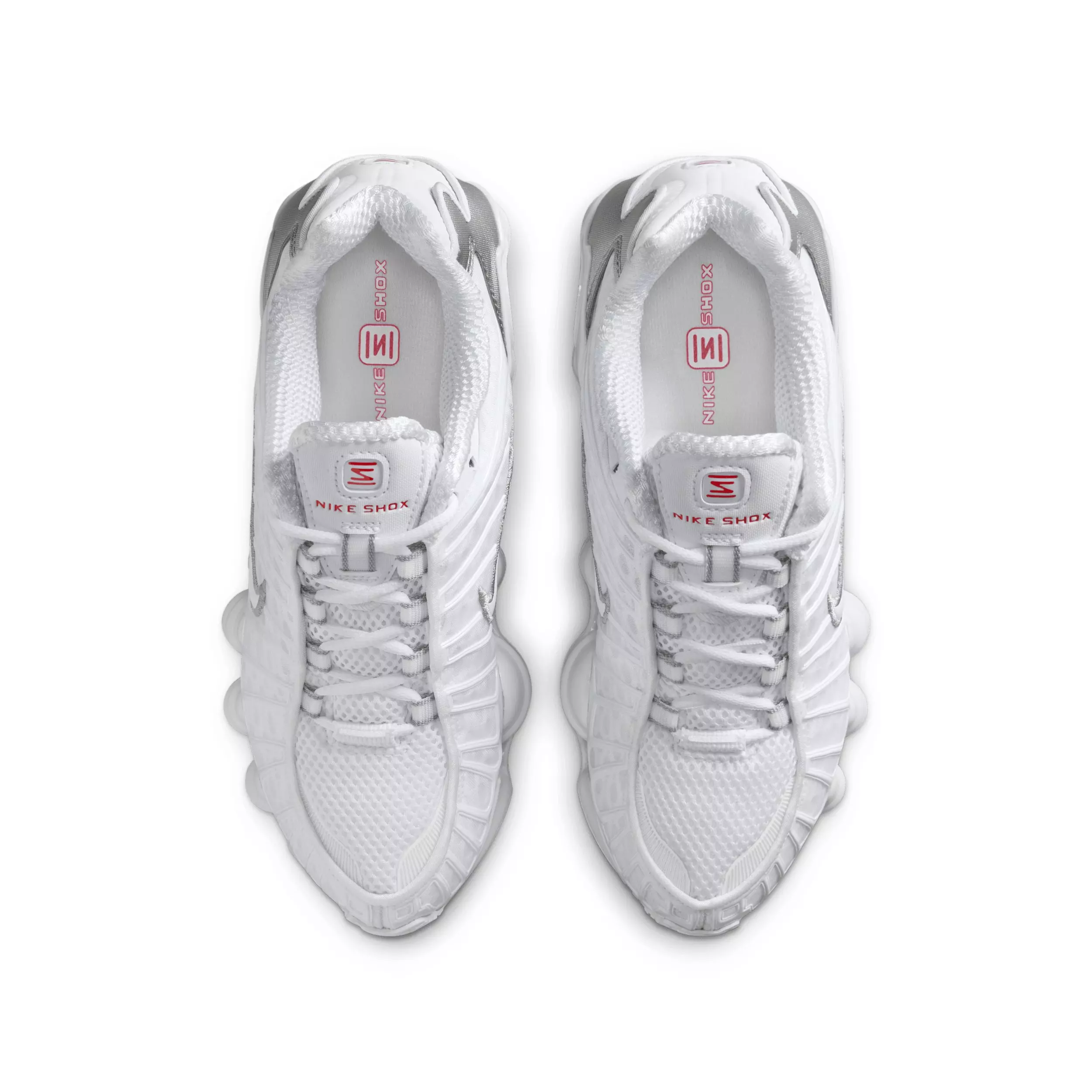 Nike Shox TL "White/Metallic Silver/Max Orange/White" Grade School Boys' Shoe - WHITE/SILVER/ORANGE/WHITE