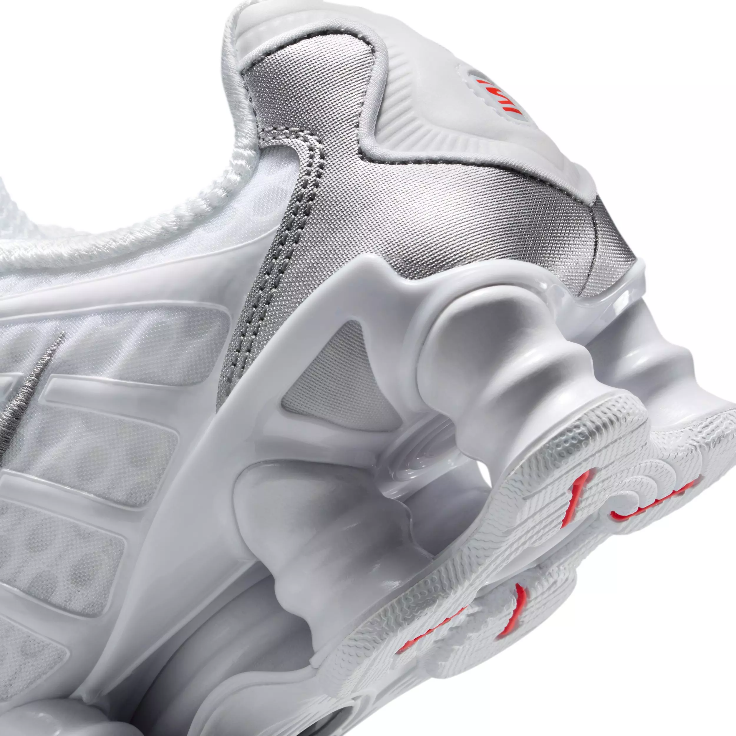 Nike Shox TL "White/Metallic Silver/Max Orange/White" Grade School Boys' Shoe - WHITE/SILVER/ORANGE/WHITE