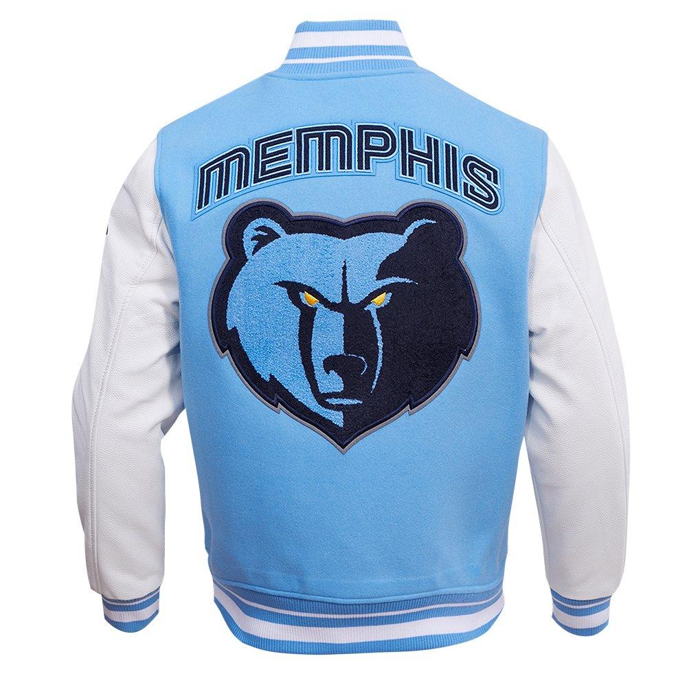 Pro Standard Men's NBA Memphis Grizzlies Retro Classic Rib Wool Varsity Jacket -Blue/White - BLUE/WHITE Thumbnail View 2