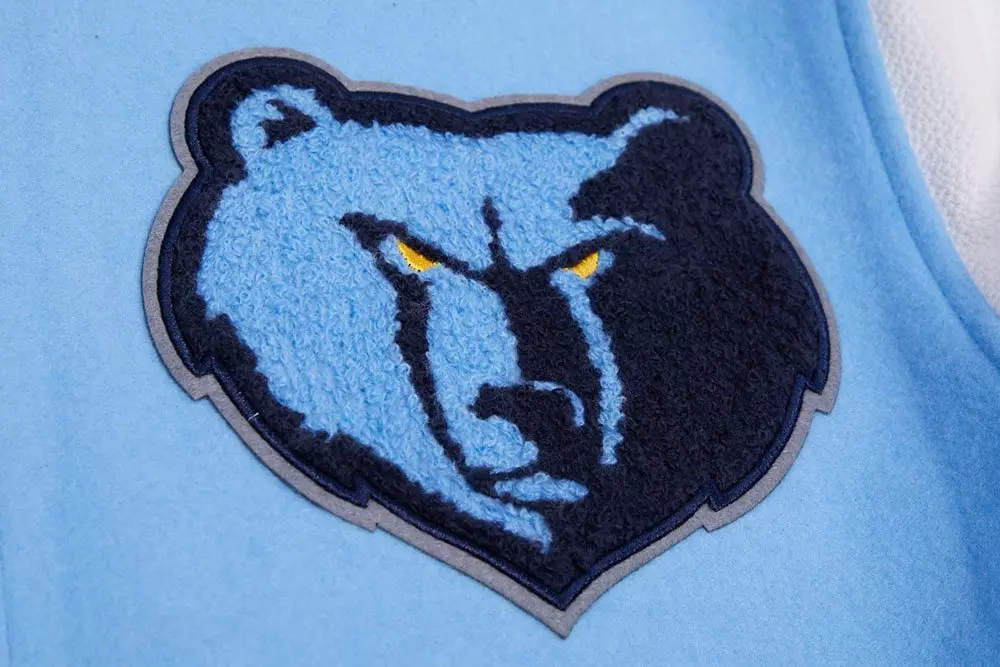 Pro Standard Men's NBA Memphis Grizzlies Retro Classic Rib Wool Varsity Jacket -Blue/White - BLUE/WHITE