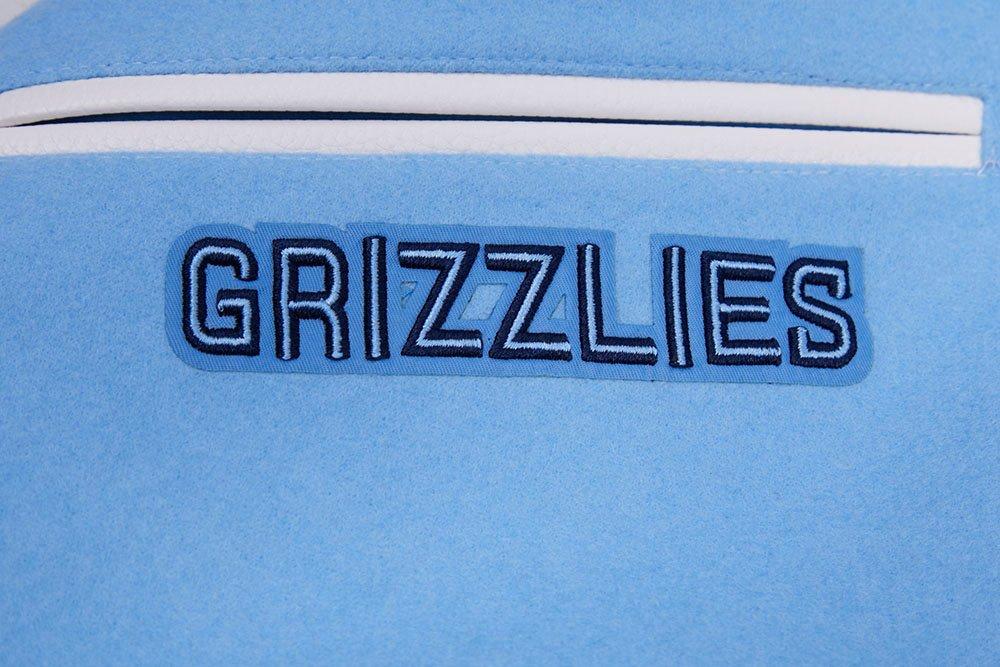 Pro Standard Men's NBA Memphis Grizzlies Retro Classic Rib Wool Varsity Jacket - Blue/White - BLUE/WHITE Thumbnail View 7