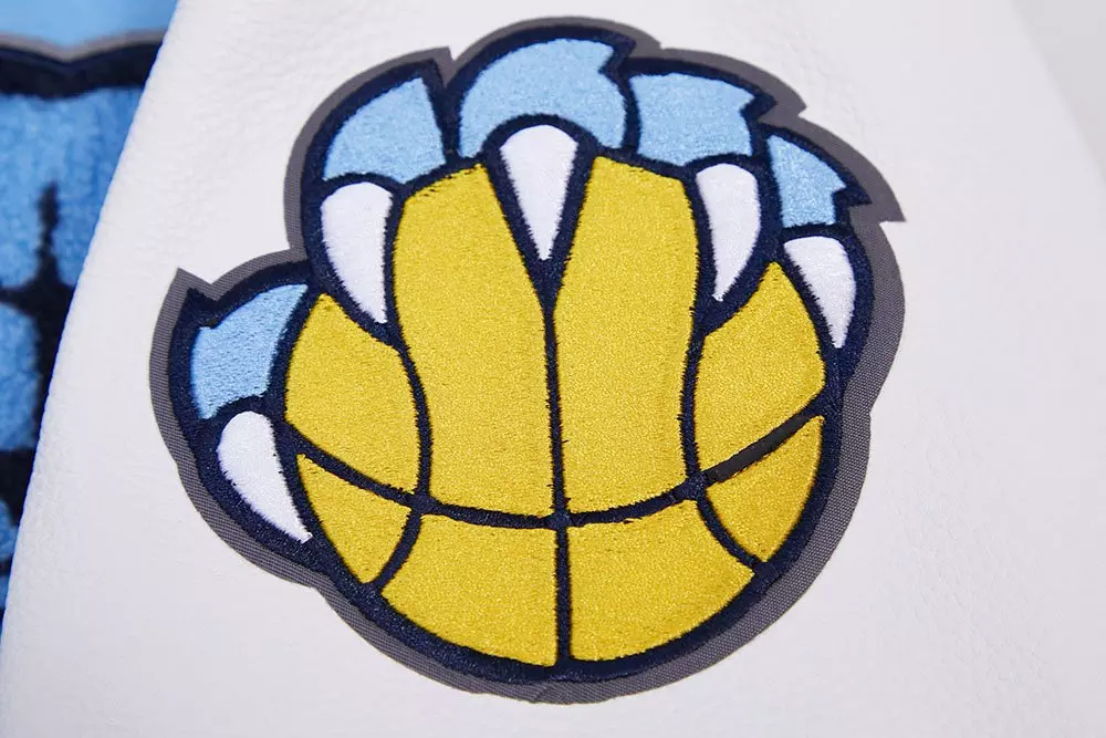 Pro Standard Men's NBA Memphis Grizzlies Retro Classic Rib Wool Varsity Jacket -Blue/White - BLUE/WHITE