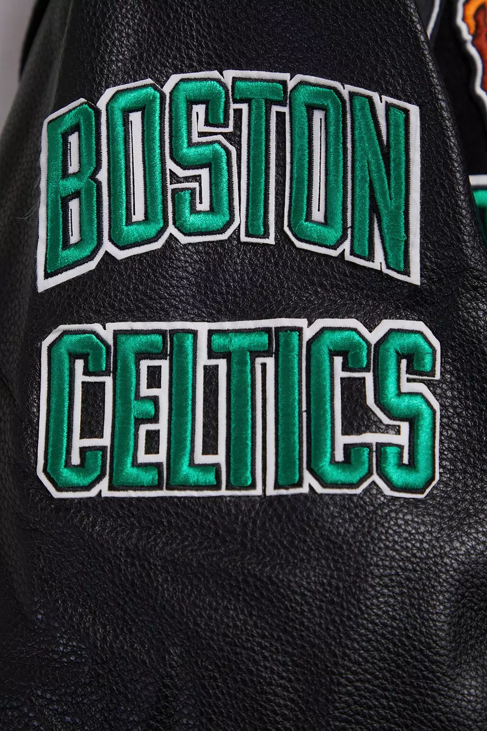Pro Standard Men's NBA Boston Celtics Retro Classic Rib Wool Varsity Jacket -Black/Kelly Green - BLACK/KELLY GREEN