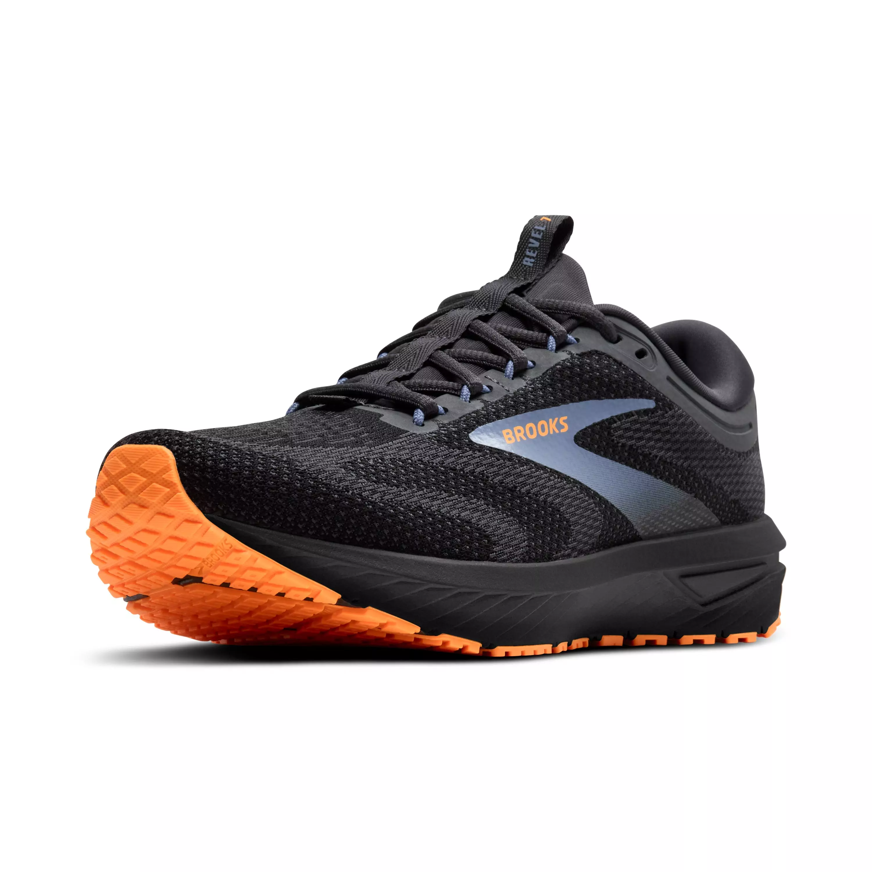 Brooks Revel 7 "Black/Country Blue/Orange" Men's Running Shoe - BLACK/BLUE/ORANGE