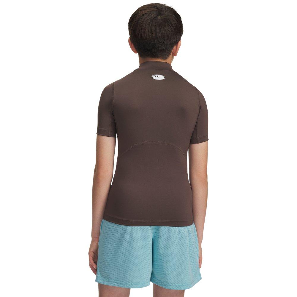 Under Armour Big Boys' HeatGear Mock Short Sleeve Shirt - Brown - BROWN