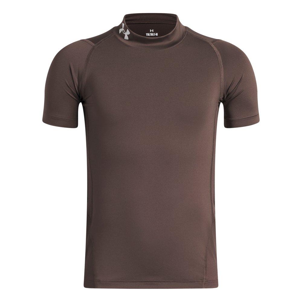 Under Armour Big Boys' HeatGear Mock Short Sleeve Shirt - Brown - BROWN