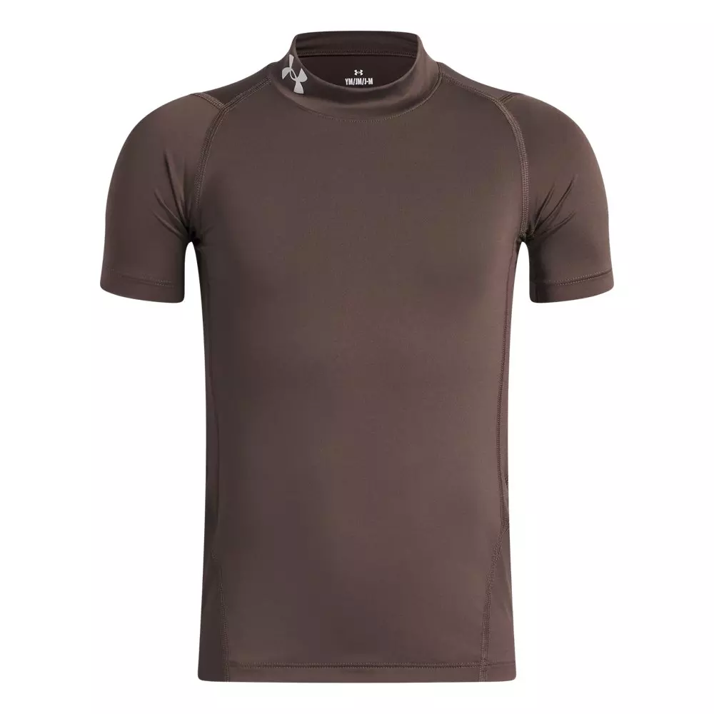 Under Armour Big Boys' HeatGear Mock Short Sleeve Shirt - Brown - BROWN