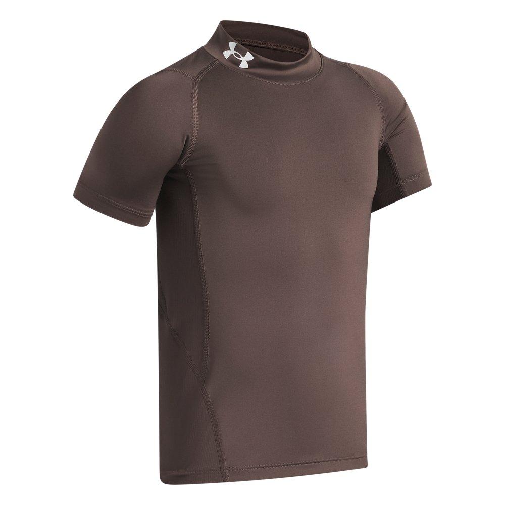 Under Armour Big Boys' HeatGear Mock Short Sleeve Shirt - Brown - BROWN
