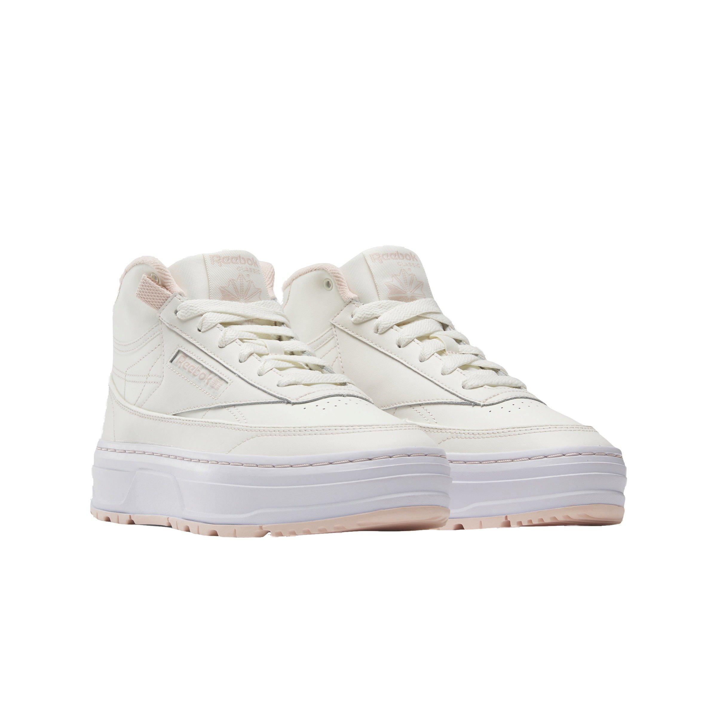 Reebok Club C Geo Mid "Chalk/Chalk/Possibly Pink" Women's Shoe - CHALK/CHALK/PINK Thumbnail View 2