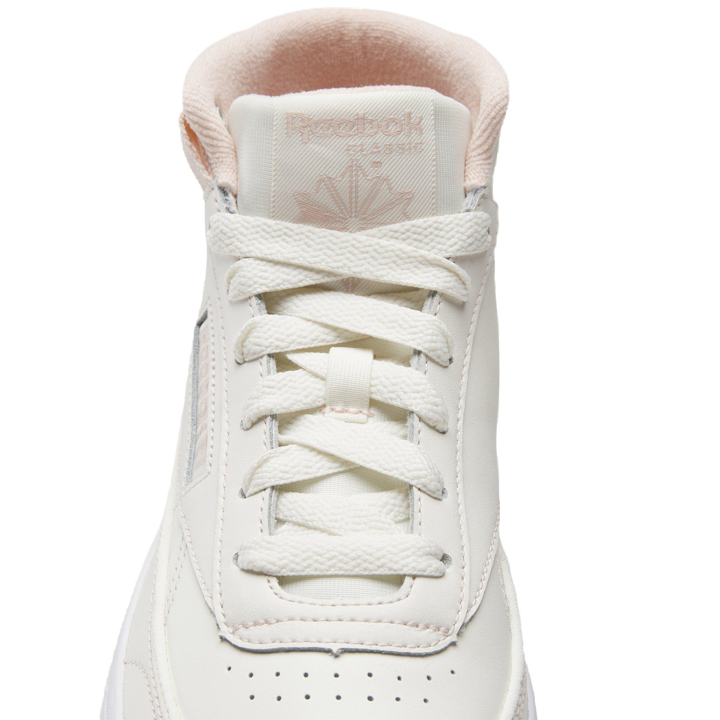 Reebok Club C Geo Mid "Chalk/Chalk/Possibly Pink" Women's Shoe - CHALK/CHALK/PINK Thumbnail View 6