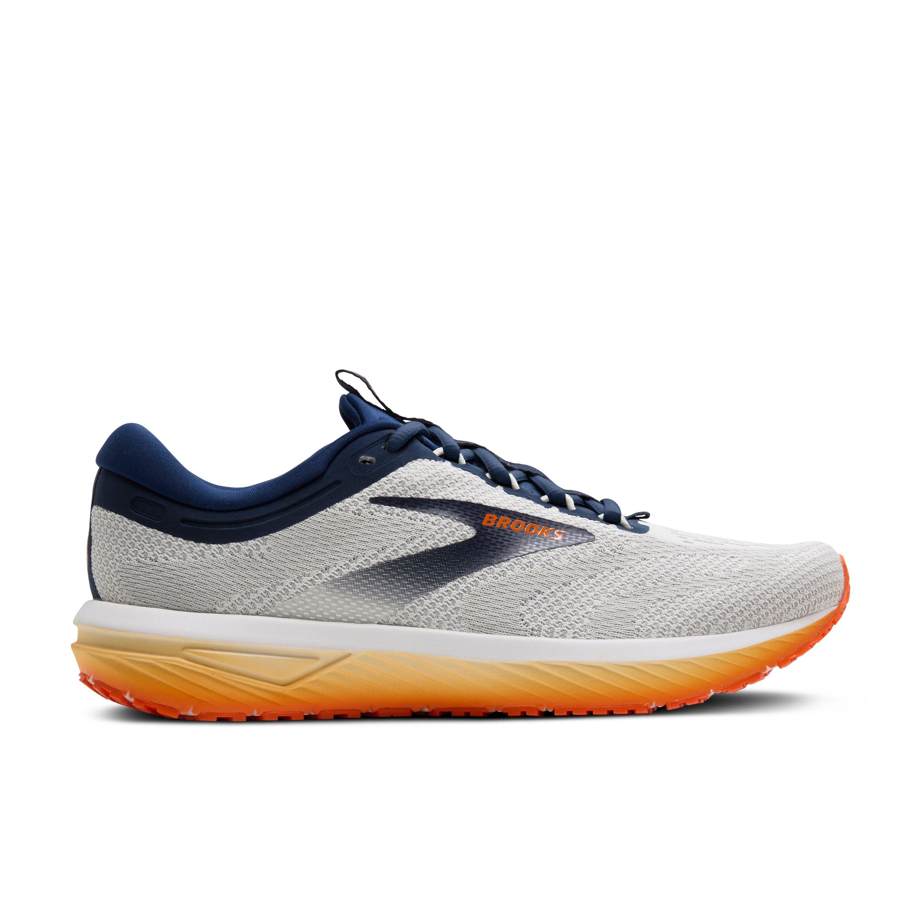 Brooks Revel 7 "White/Peacoat/Orange" Men's Running Shoe - WHITE/PEACOAT/ORANGE Thumbnail View 1