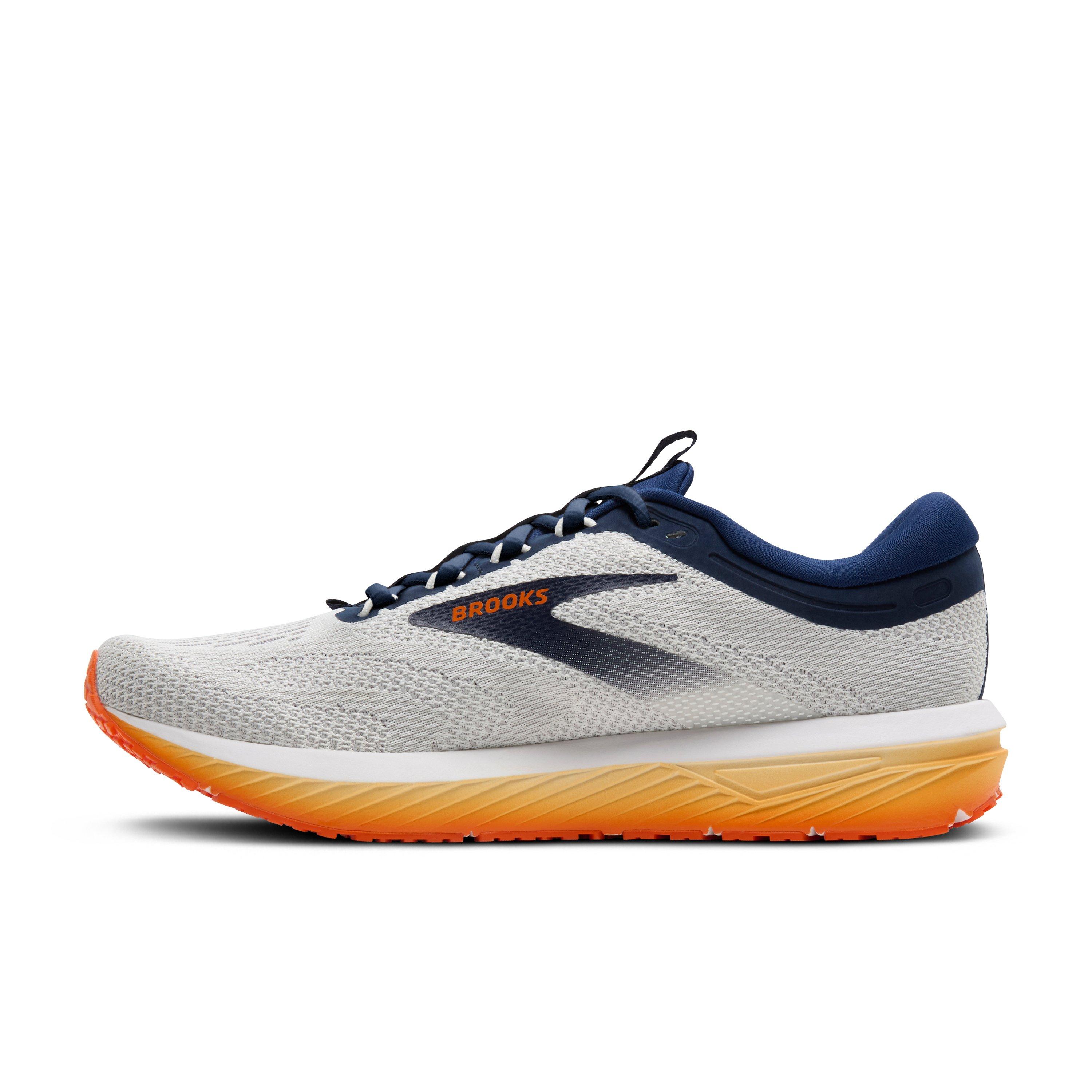 Brooks Revel 7 "White/Peacoat/Orange" Men's Running Shoe - WHITE/PEACOAT/ORANGE Thumbnail View 2