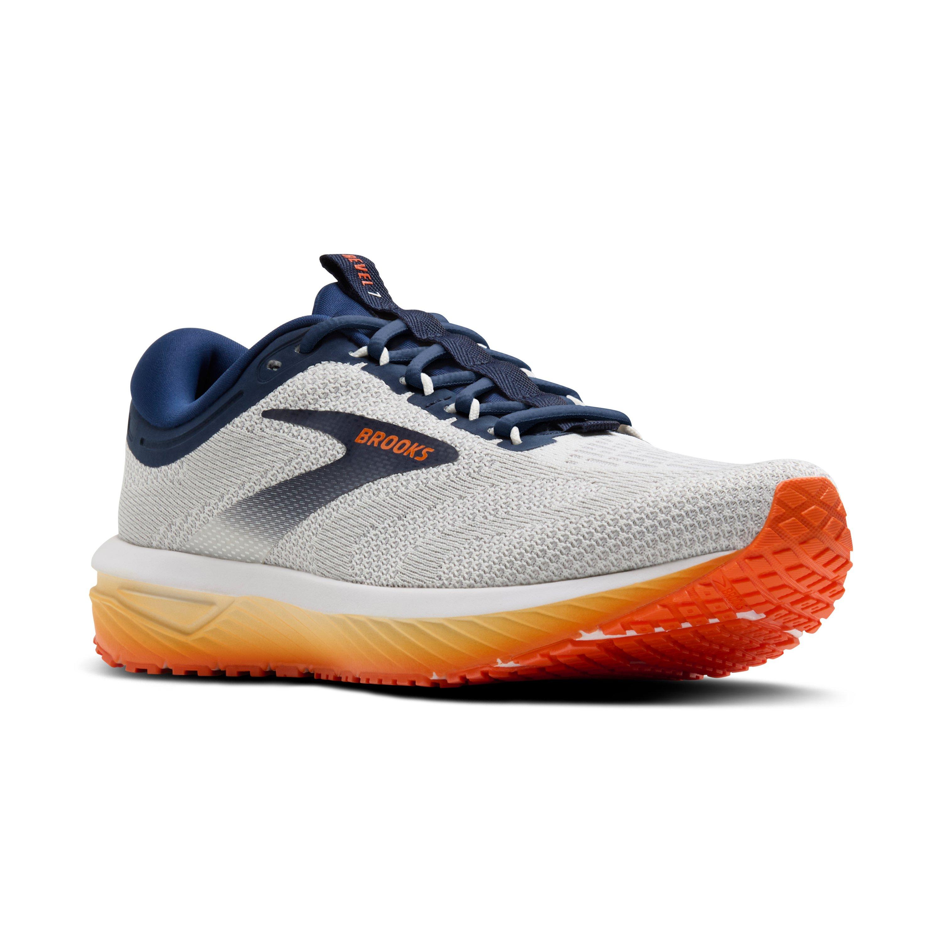 Brooks Revel 7 "White/Peacoat/Orange" Men's Running Shoe - WHITE/PEACOAT/ORANGE Thumbnail View 4