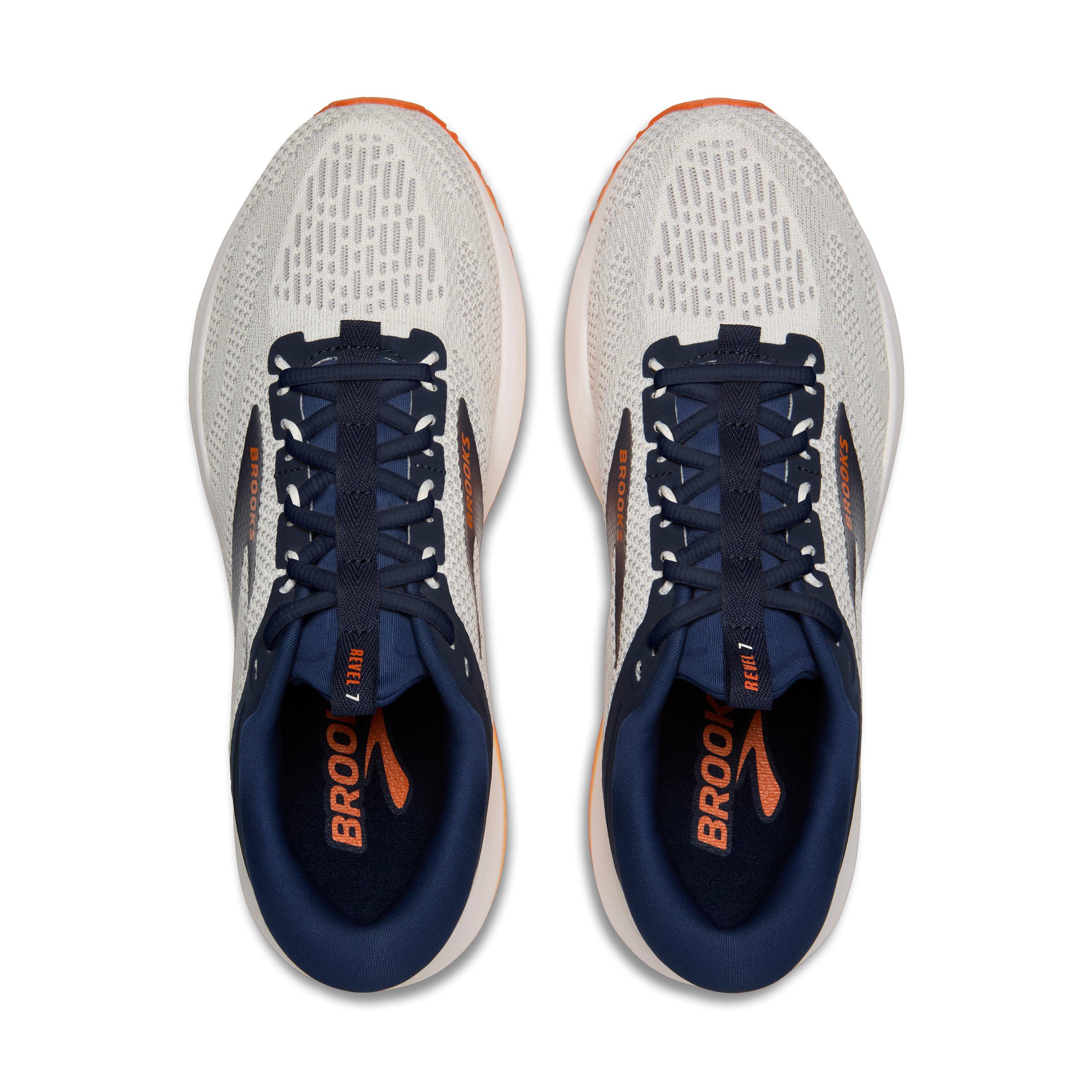 Brooks Revel 7 "White/Peacoat/Orange" Men's Running Shoe - WHITE/PEACOAT/ORANGE Thumbnail View 5