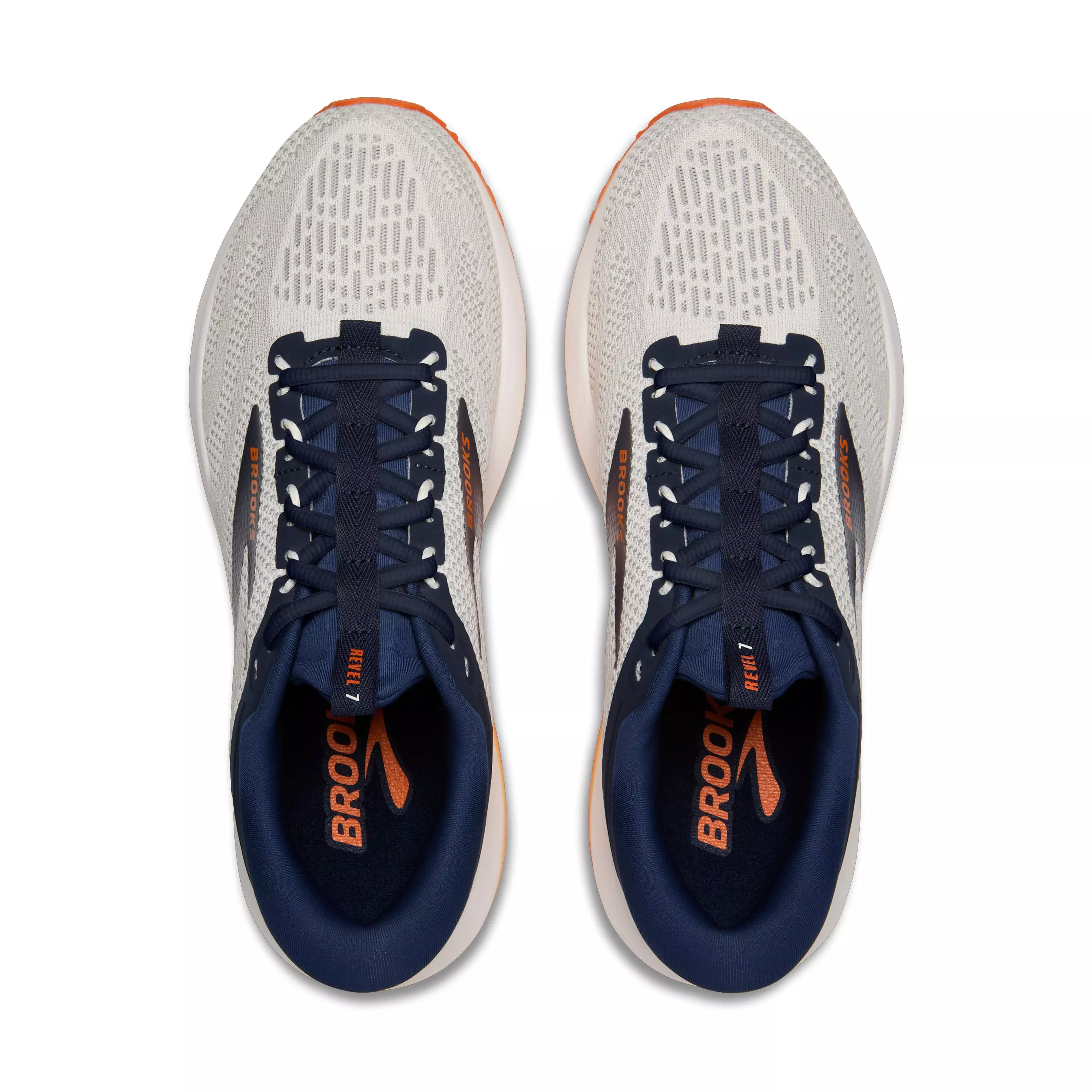 Brooks Revel 7 "White/Peacoat/Orange" Men's Running Shoe - WHITE/PEACOAT/ORANGE