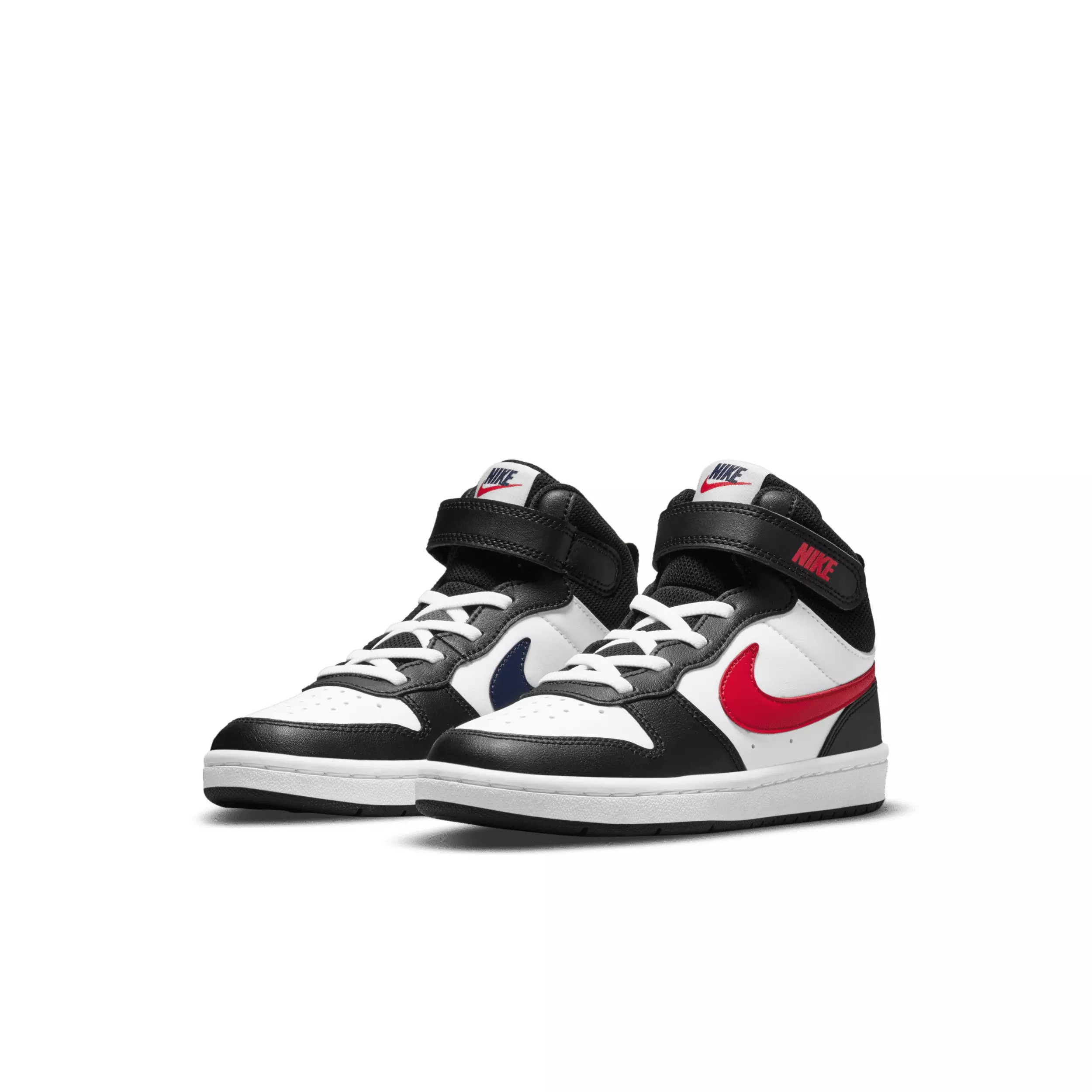Nike Court Borough Mid 2 "White/White/Black/University Red" Preschool Boys' Shoe - WHITE/WHITE/BLACK/RED