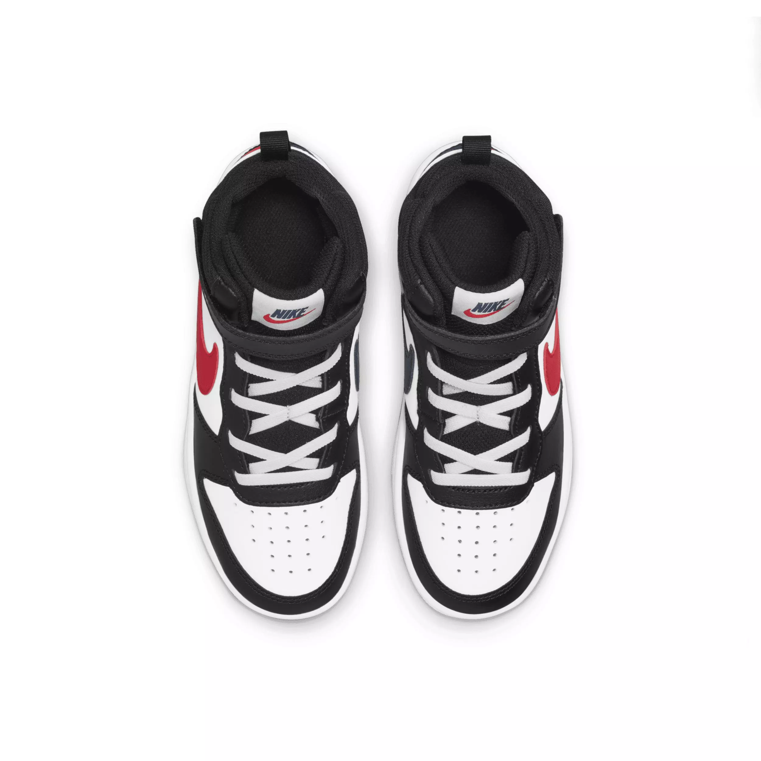 Nike Court Borough Mid 2 "White/White/Black/University Red" Preschool Boys' Shoe - WHITE/WHITE/BLACK/RED