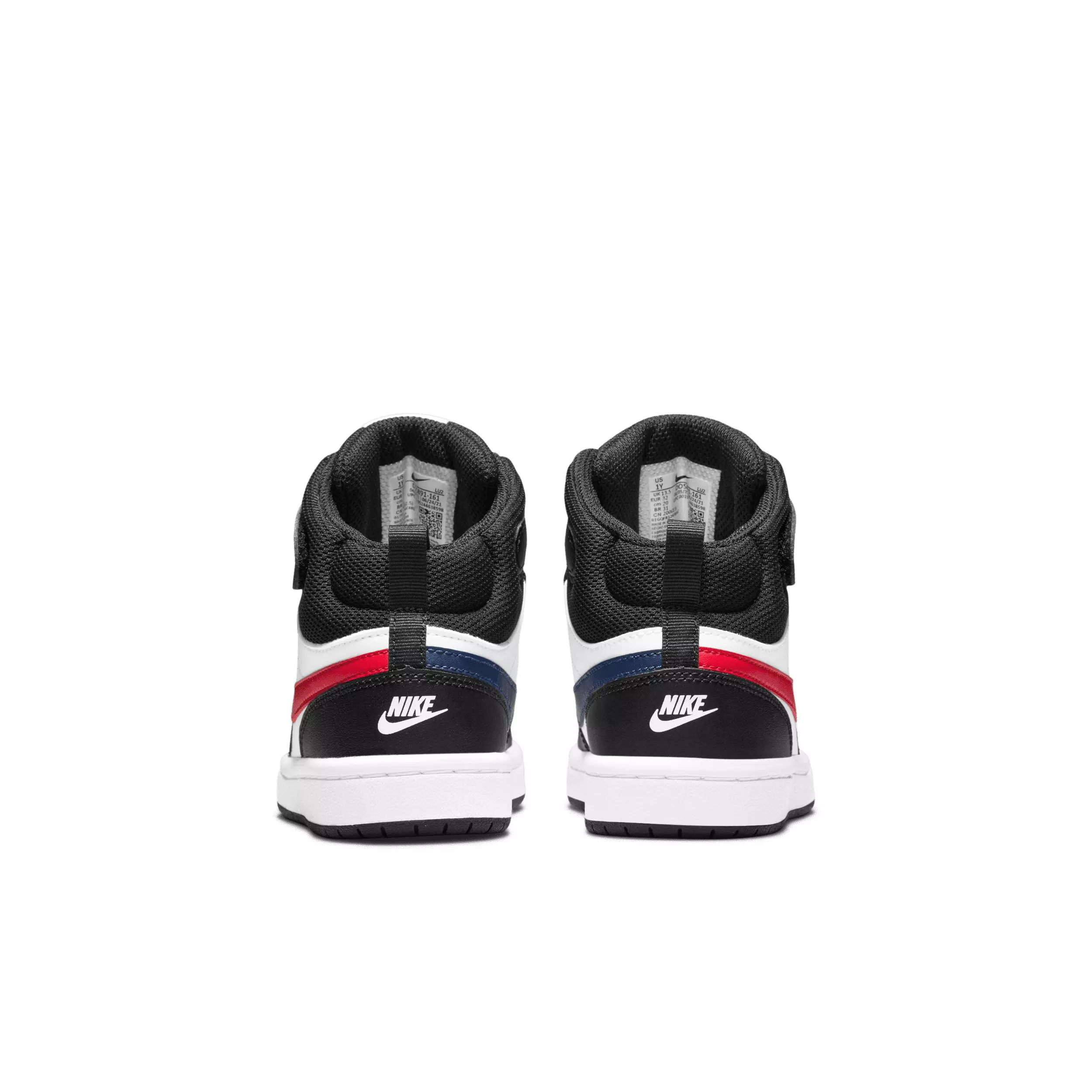 Nike Court Borough Mid 2 "White/White/Black/University Red" Preschool Boys' Shoe - WHITE/WHITE/BLACK/RED