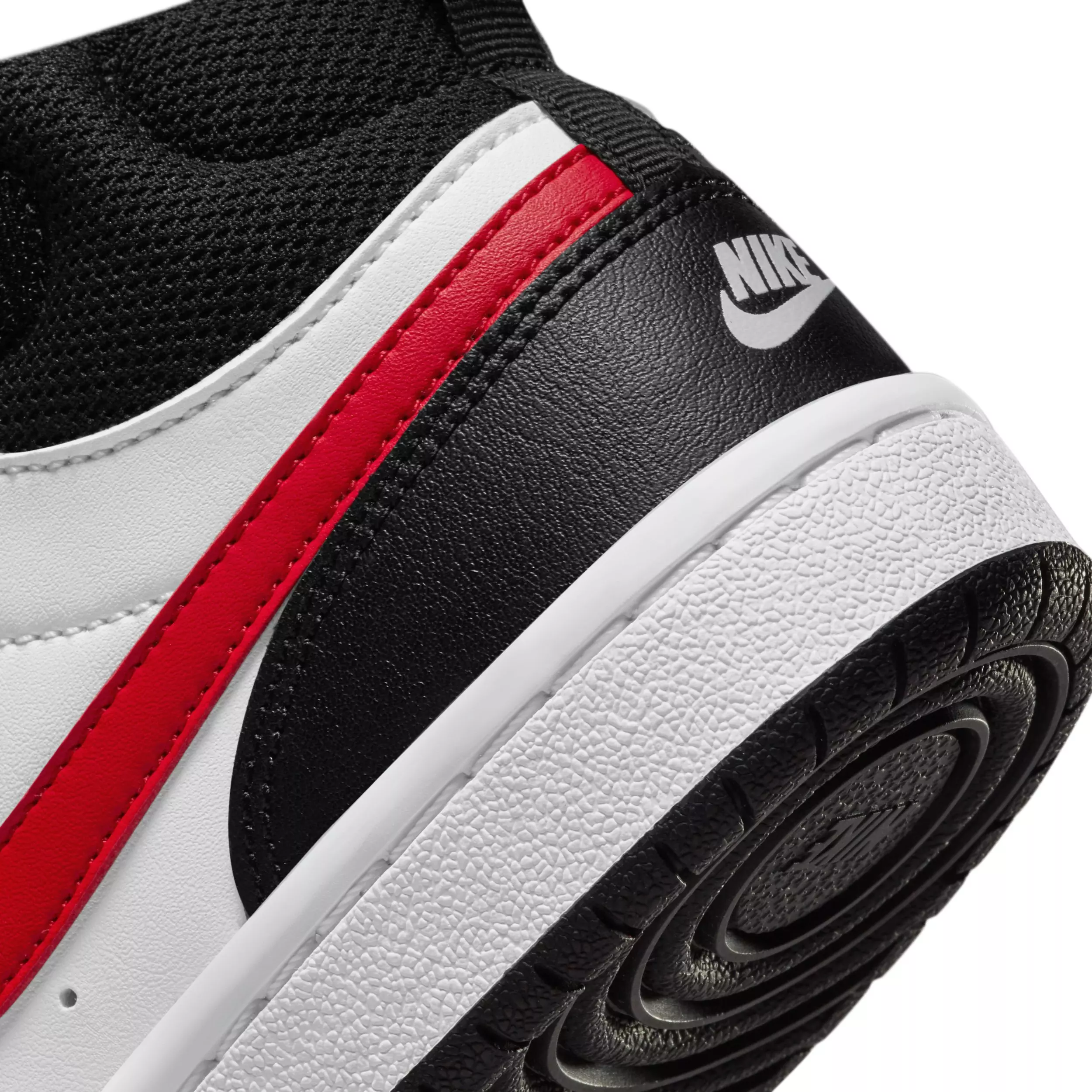 Nike Court Borough Mid 2 "White/White/Black/University Red" Preschool Boys' Shoe - WHITE/WHITE/BLACK/RED
