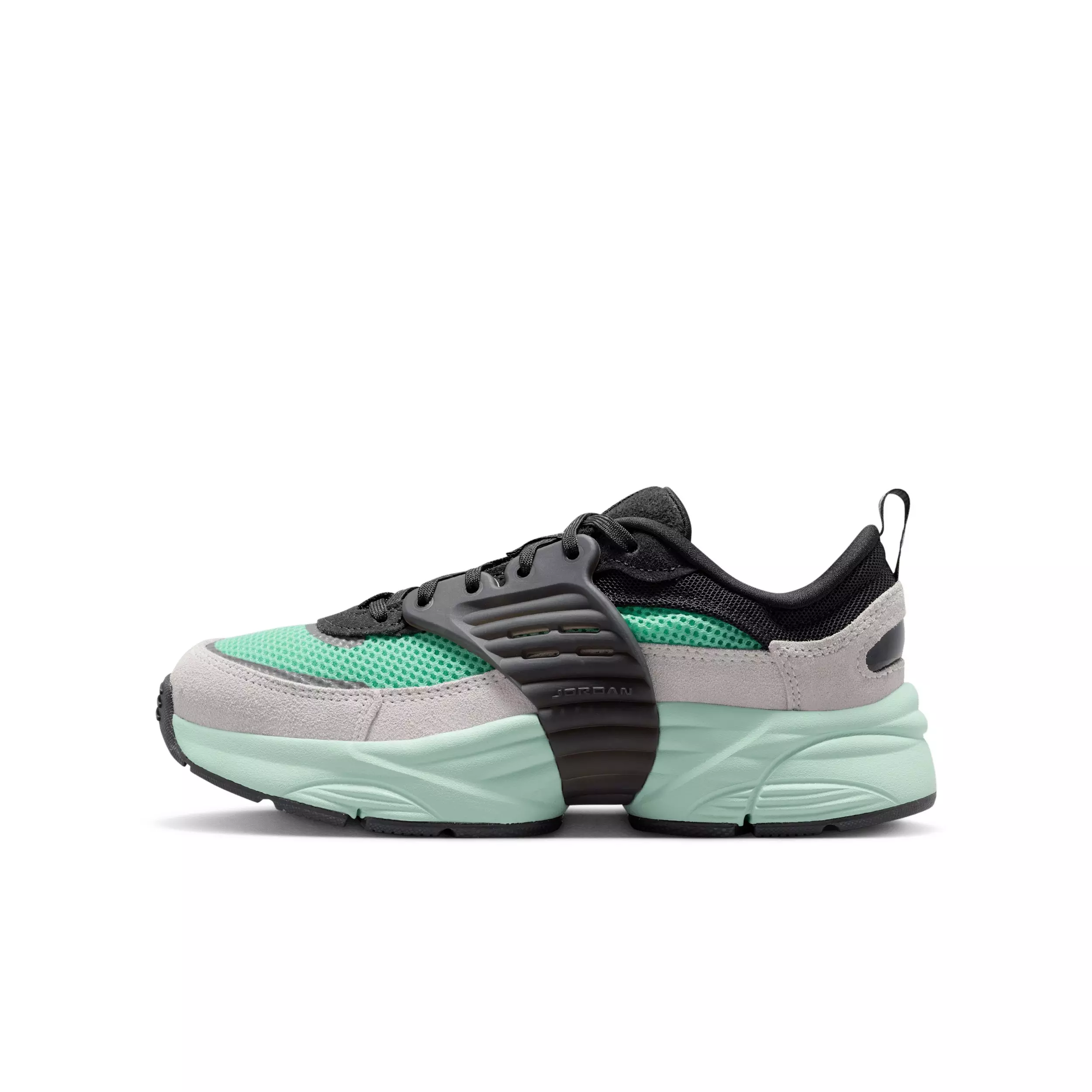 Jordan Trunner O/S "Black/Neutral Grey/Mint Foam/Green Glow" Grade School Girls' Shoe - BLACK/GREY/MINT/GREEN