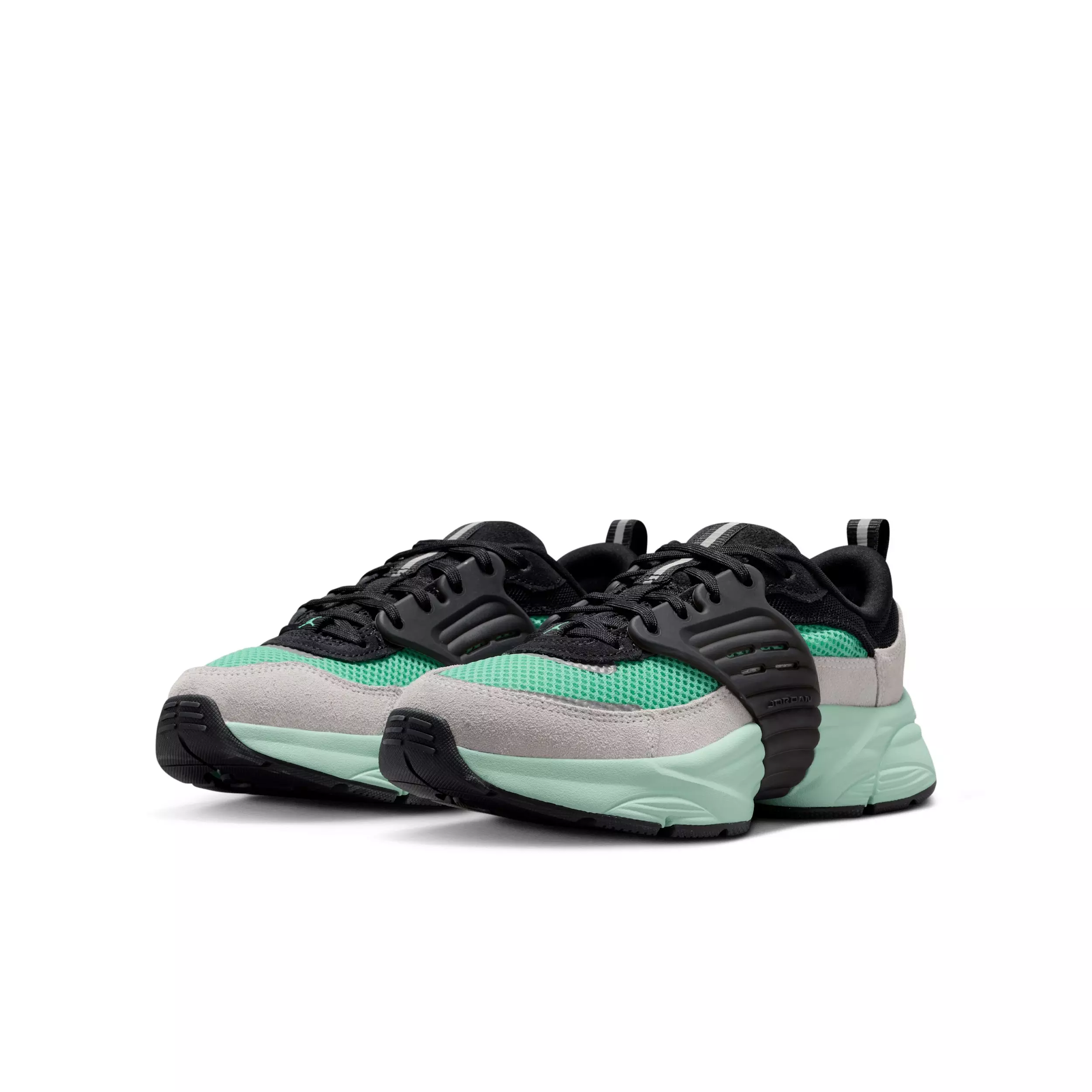 Jordan Trunner O/S "Black/Neutral Grey/Mint Foam/Green Glow" Grade School Girls' Shoe - BLACK/GREY/MINT/GREEN
