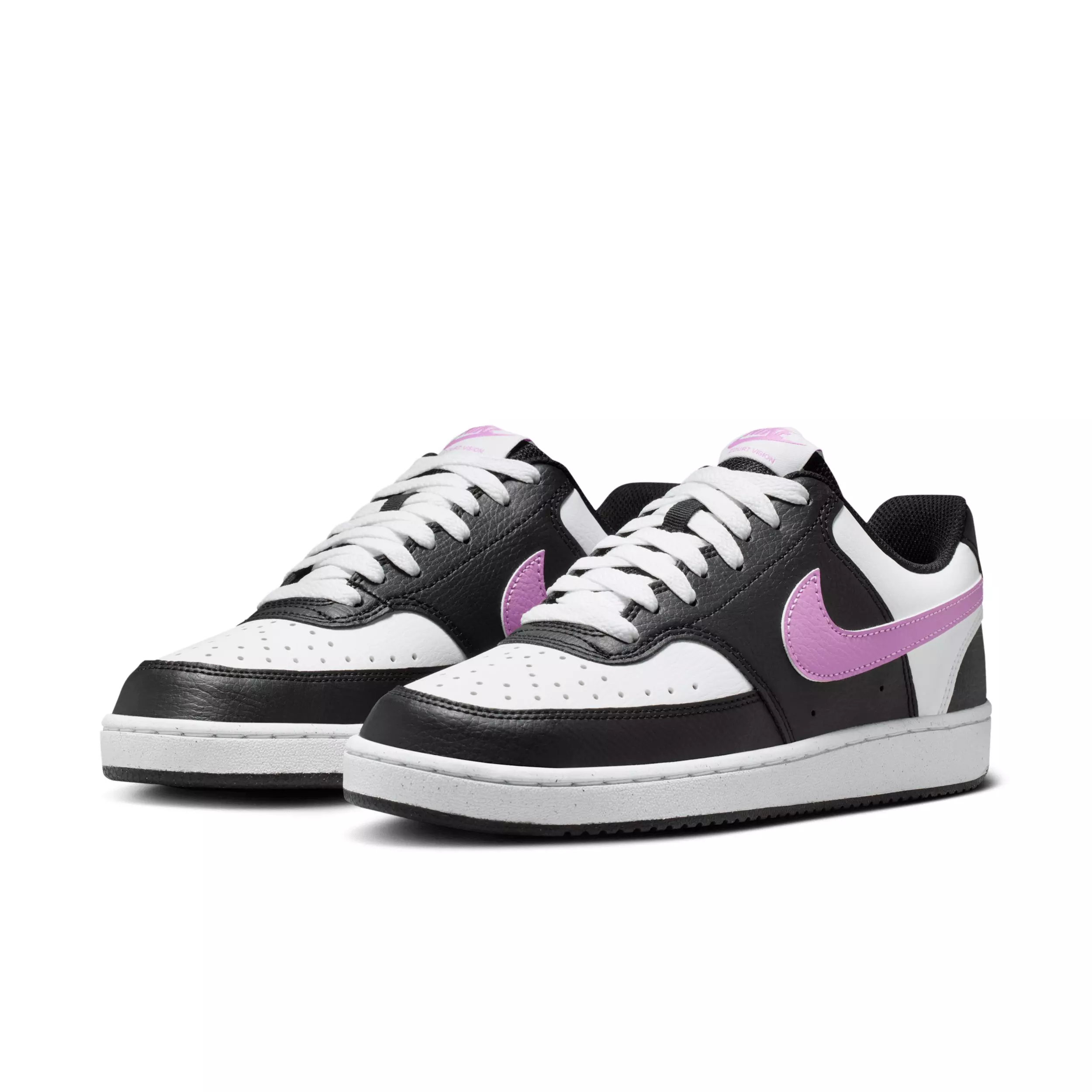 Nike Court Vision Low Next Nature "Black/White/Light Magenta" Women's Shoe - BLACK/WHITE/LT MAGENTA
