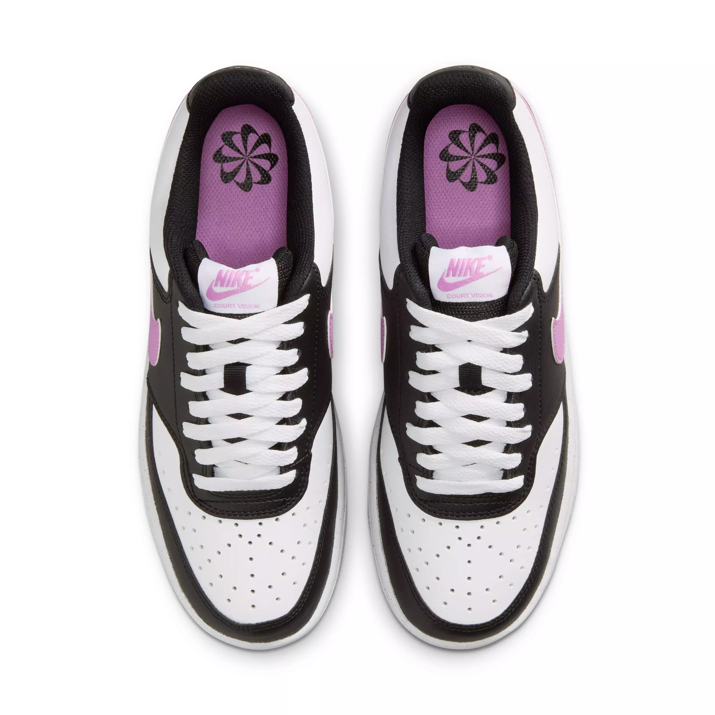 Nike Court Vision Low Next Nature "Black/White/Light Magenta" Women's Shoe - BLACK/WHITE/LT MAGENTA