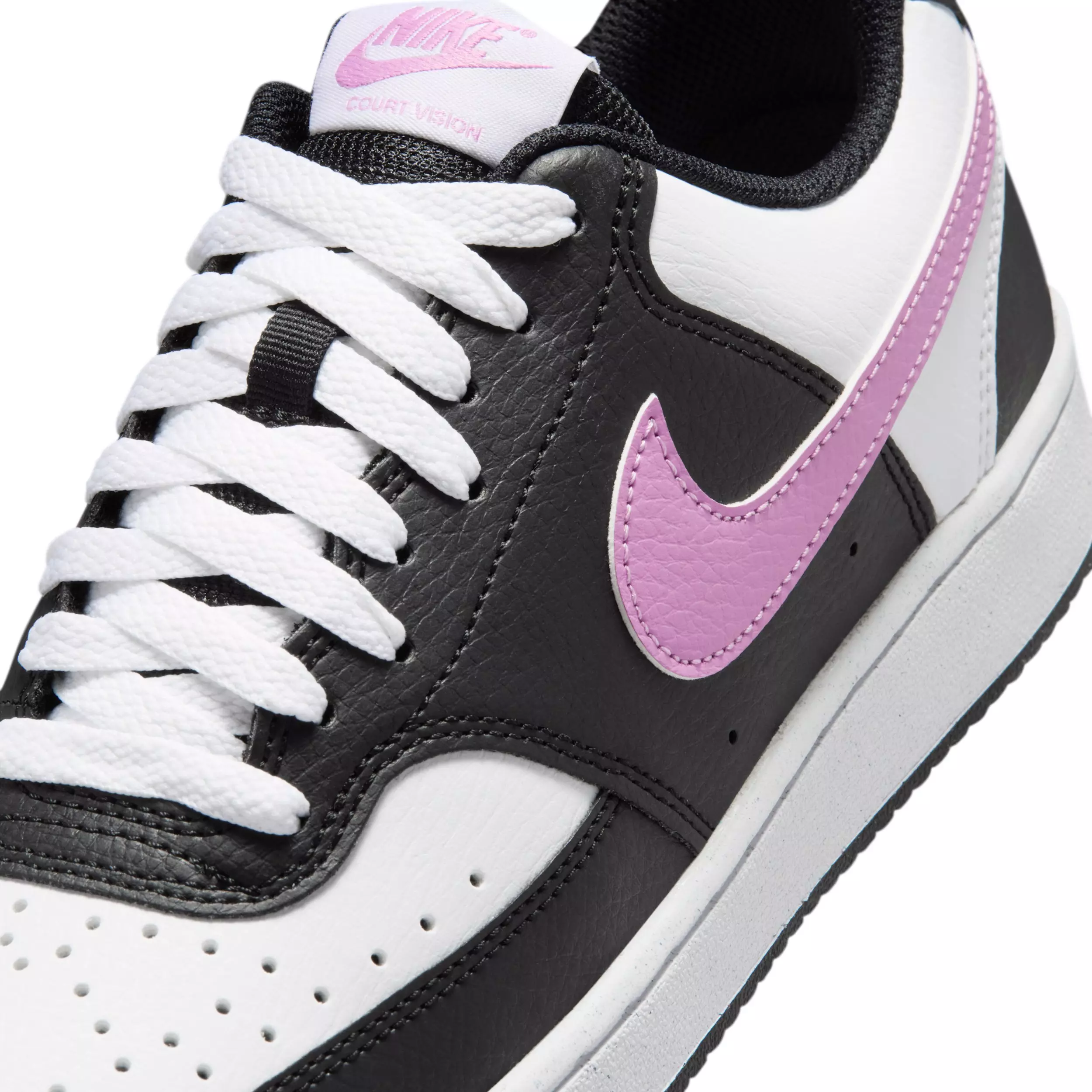 Nike Court Vision Low Next Nature "Black/White/Light Magenta" Women's Shoe - BLACK/WHITE/LT MAGENTA