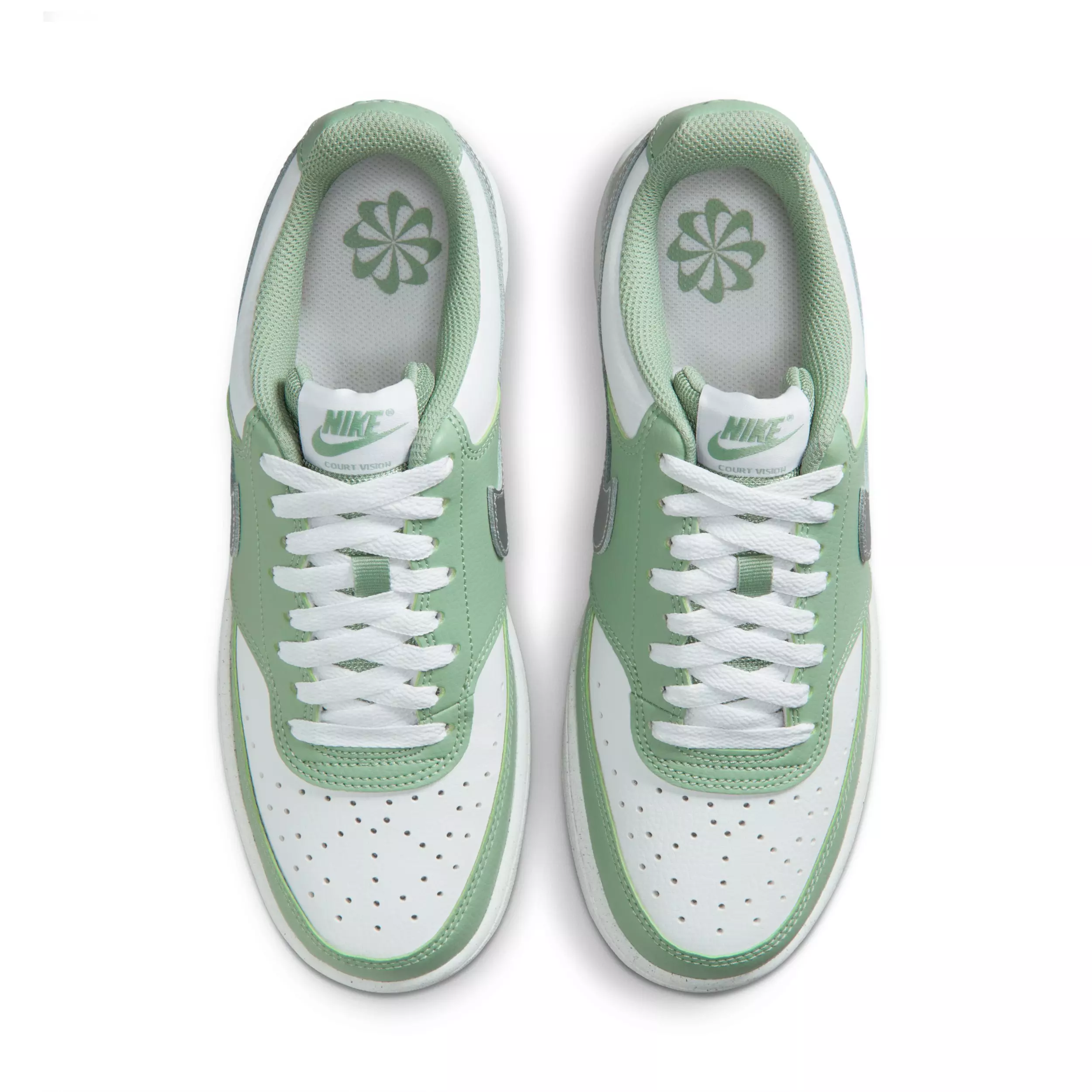 Nike Court Vision Low Next Nature "Steam/White/Metallic Silver" Women's Shoe - STEAM/WHITE/SILVER
