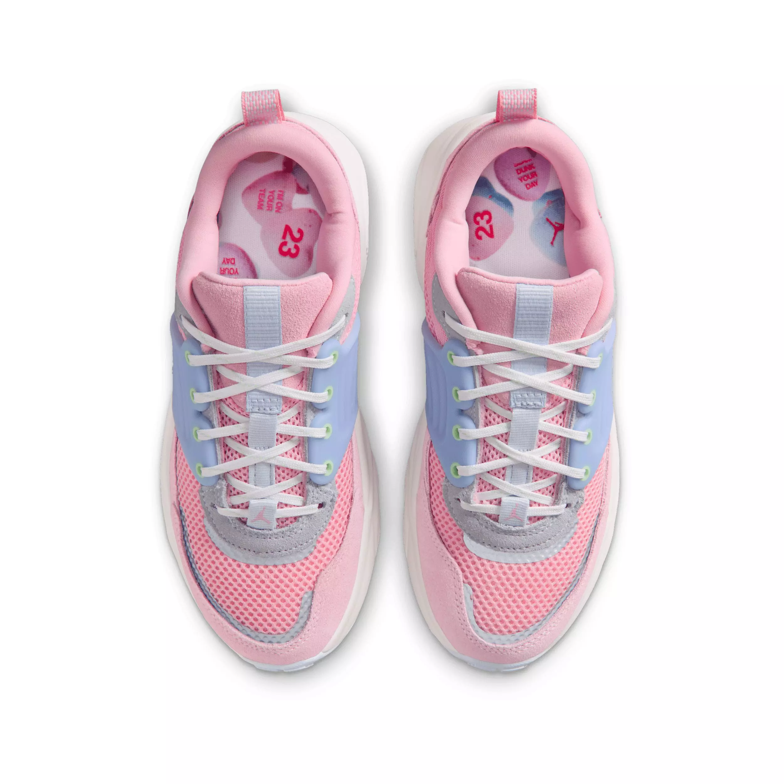 Jordan Trunner O/S "Medium Soft Pink/Half Blue/Sail/Medium Soft Pink" Grade School Girls' Shoe - MD PINK/BLUE/SAIL/MD PINK
