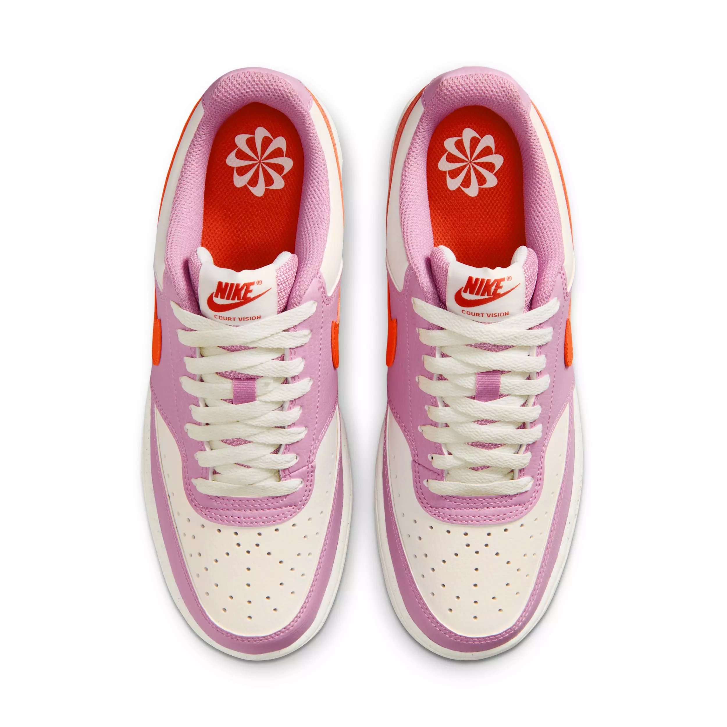 Nike Court Vision Low Next Nature "Light Magenta/Summit White/Light Crimson" Women's Shoe - LT MAGENTA/WHITE/LT CRIMSON