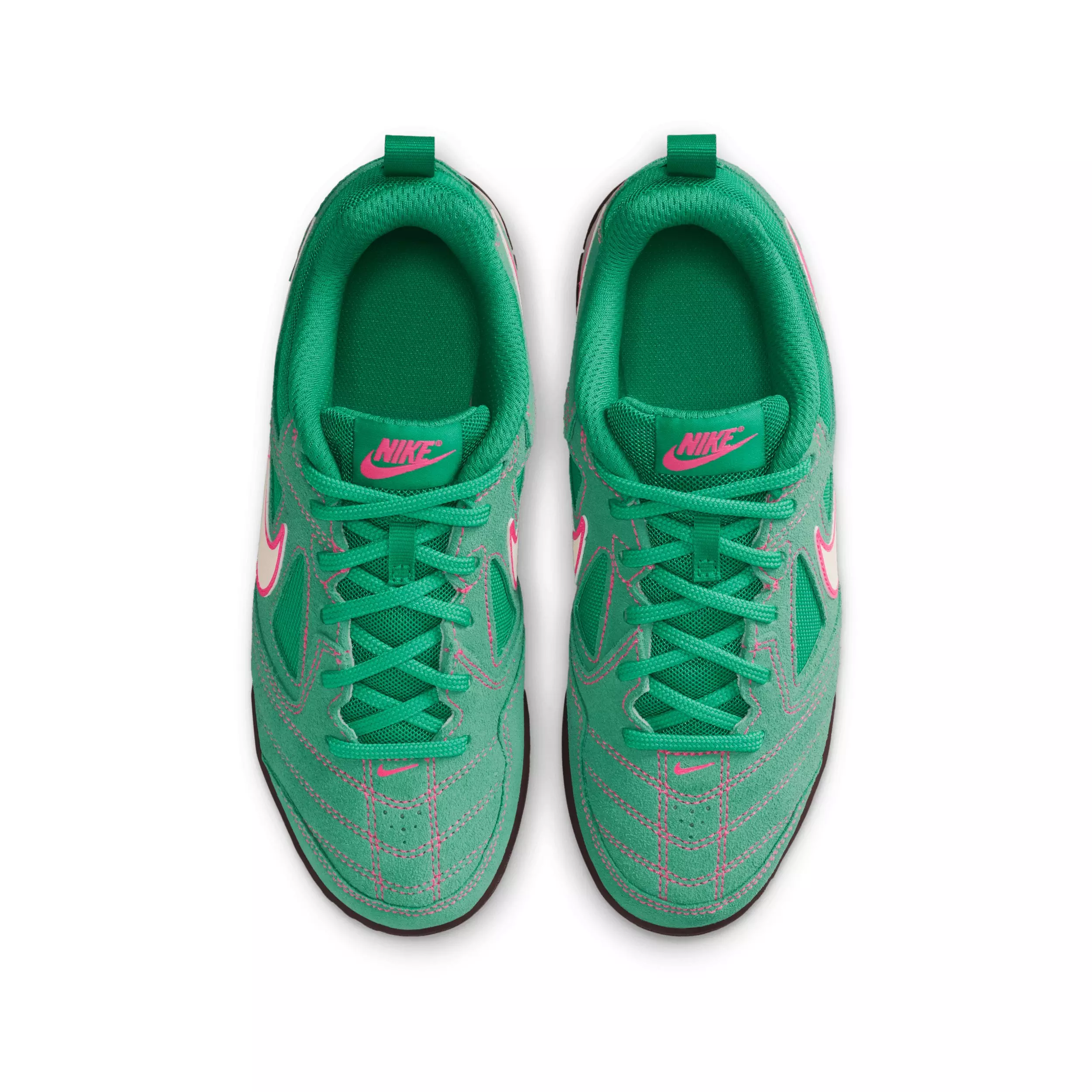 Nike Gato "Stadium Green/Hyper Pink/Burgundy Crush/Coconut Milk" Grade School Girls' Shoe - GREEN/PINK/BURGUNDY/MILK