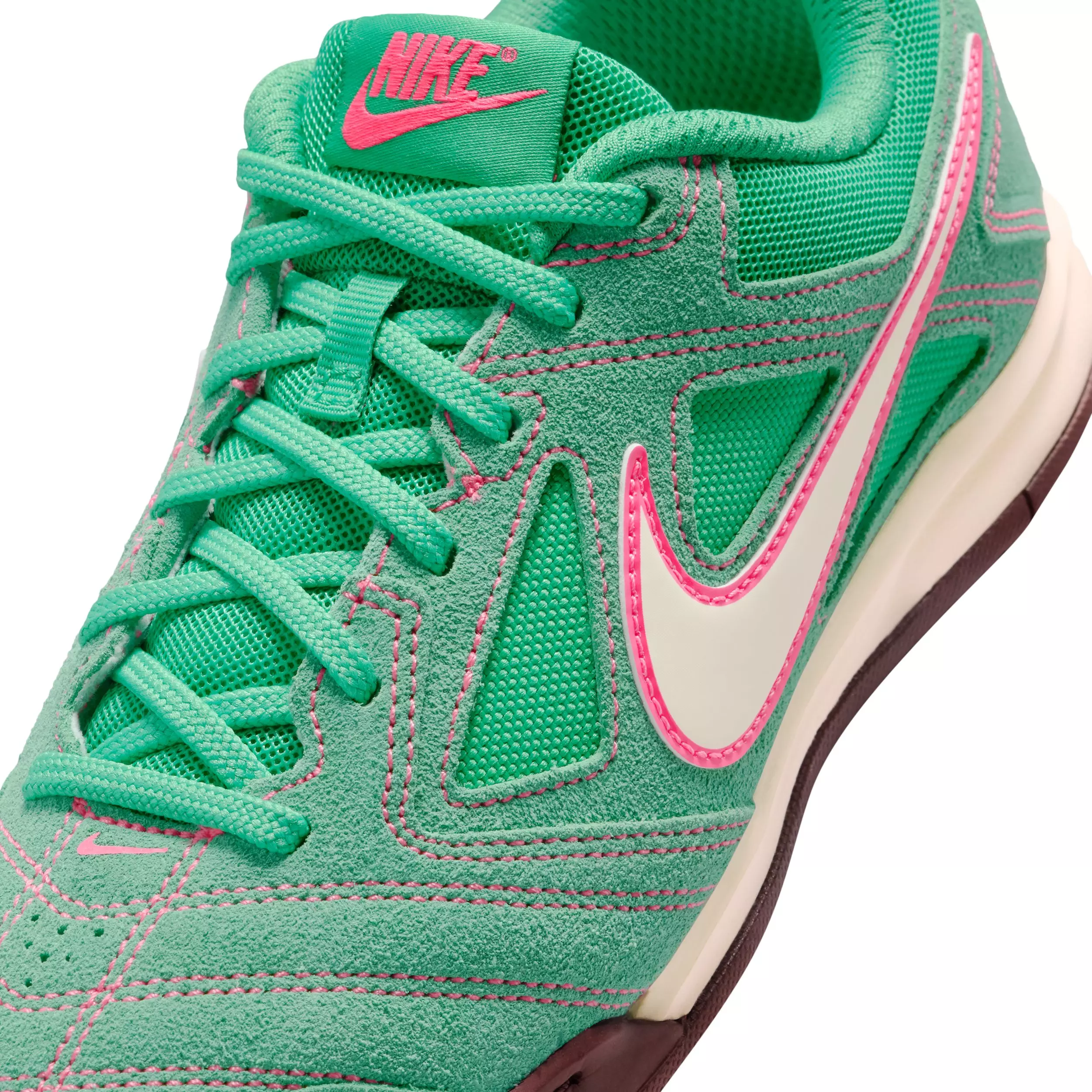 Nike Gato "Stadium Green/Hyper Pink/Burgundy Crush/Coconut Milk" Grade School Girls' Shoe - GREEN/PINK/BURGUNDY/MILK
