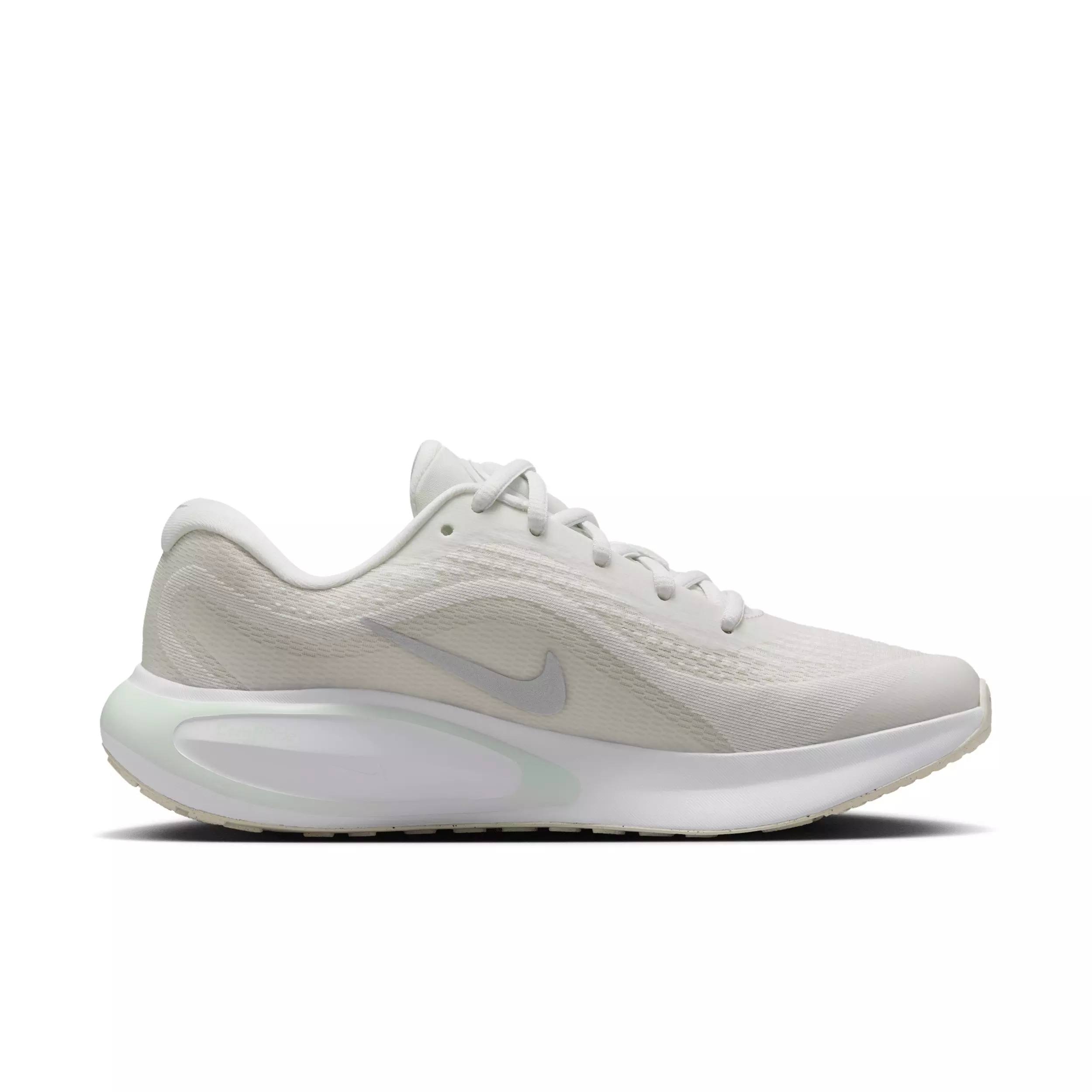 Nike Journey Run "Summit White/Barely Green/White/Metallic Silver" Women's Running Shoe - WHITE/GREEN/WHITE/SILVER