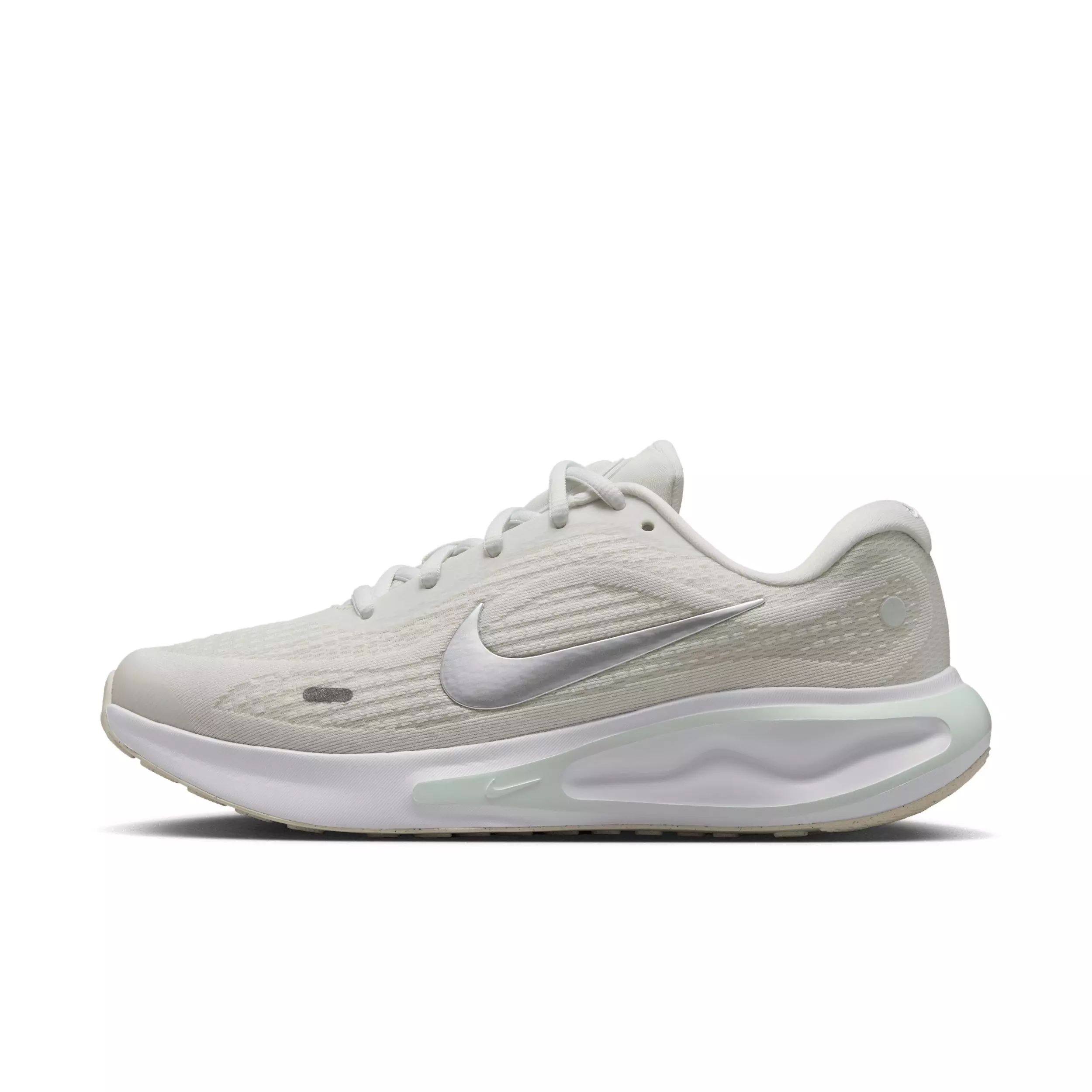 Nike Journey Run "Summit White/Barely Green/White/Metallic Silver" Women's Running Shoe - WHITE/GREEN/WHITE/SILVER