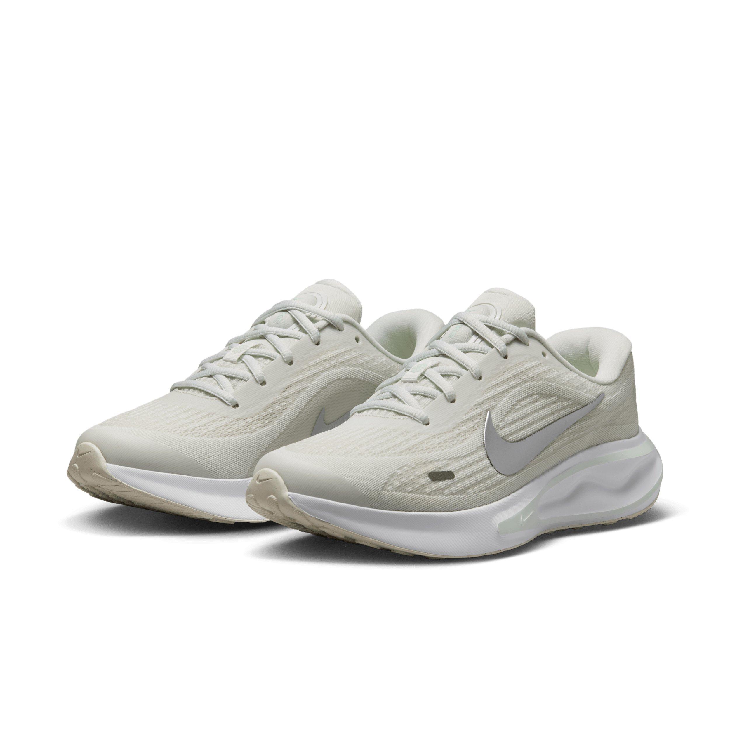 Nike Journey Run "Summit White/Barely Green/White/Metallic Silver" Women's Running Shoe - WHITE/GREEN/WHITE/SILVER
