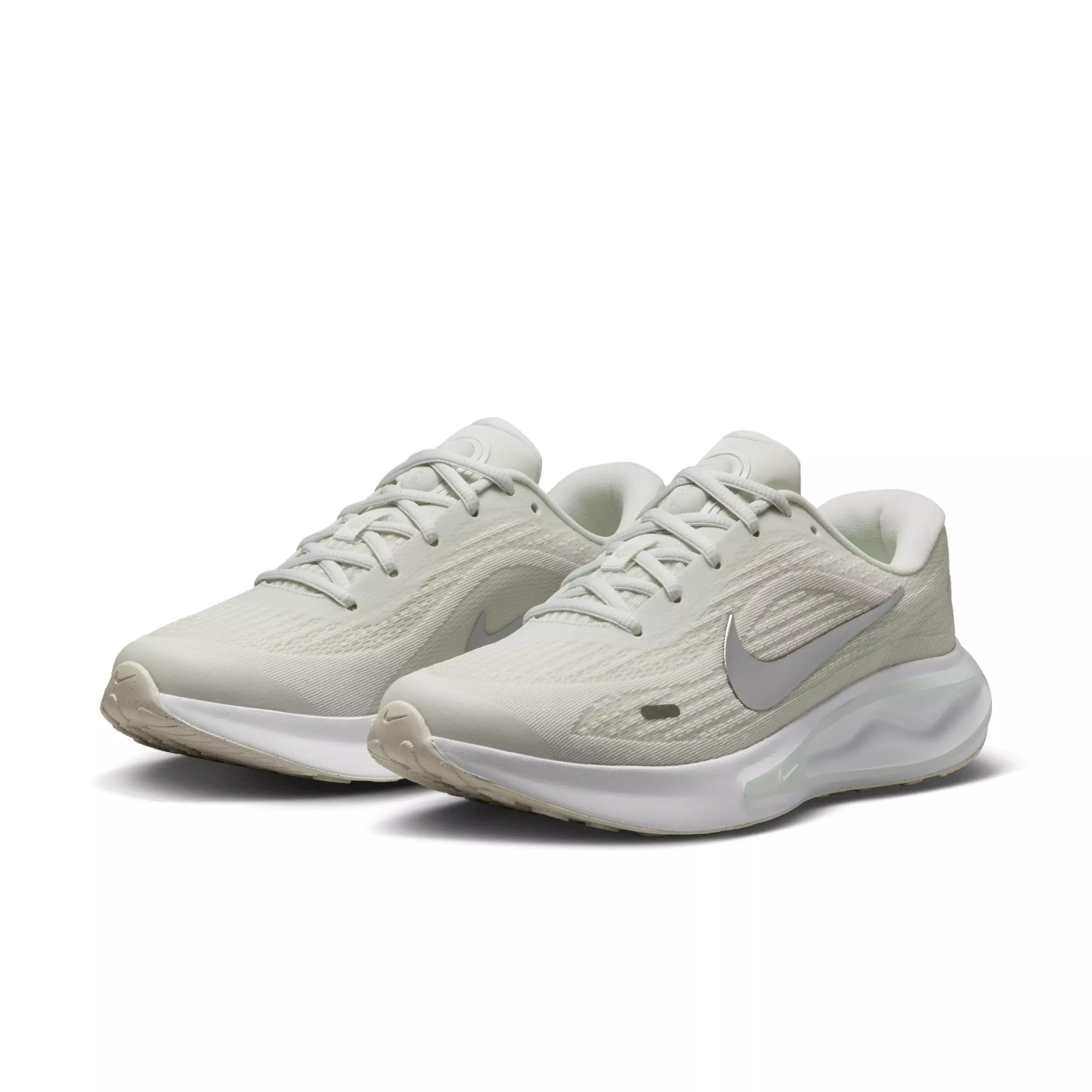 Nike Journey Run "Summit White/Barely Green/White/Metallic Silver" Women's Running Shoe - WHITE/GREEN/WHITE/SILVER