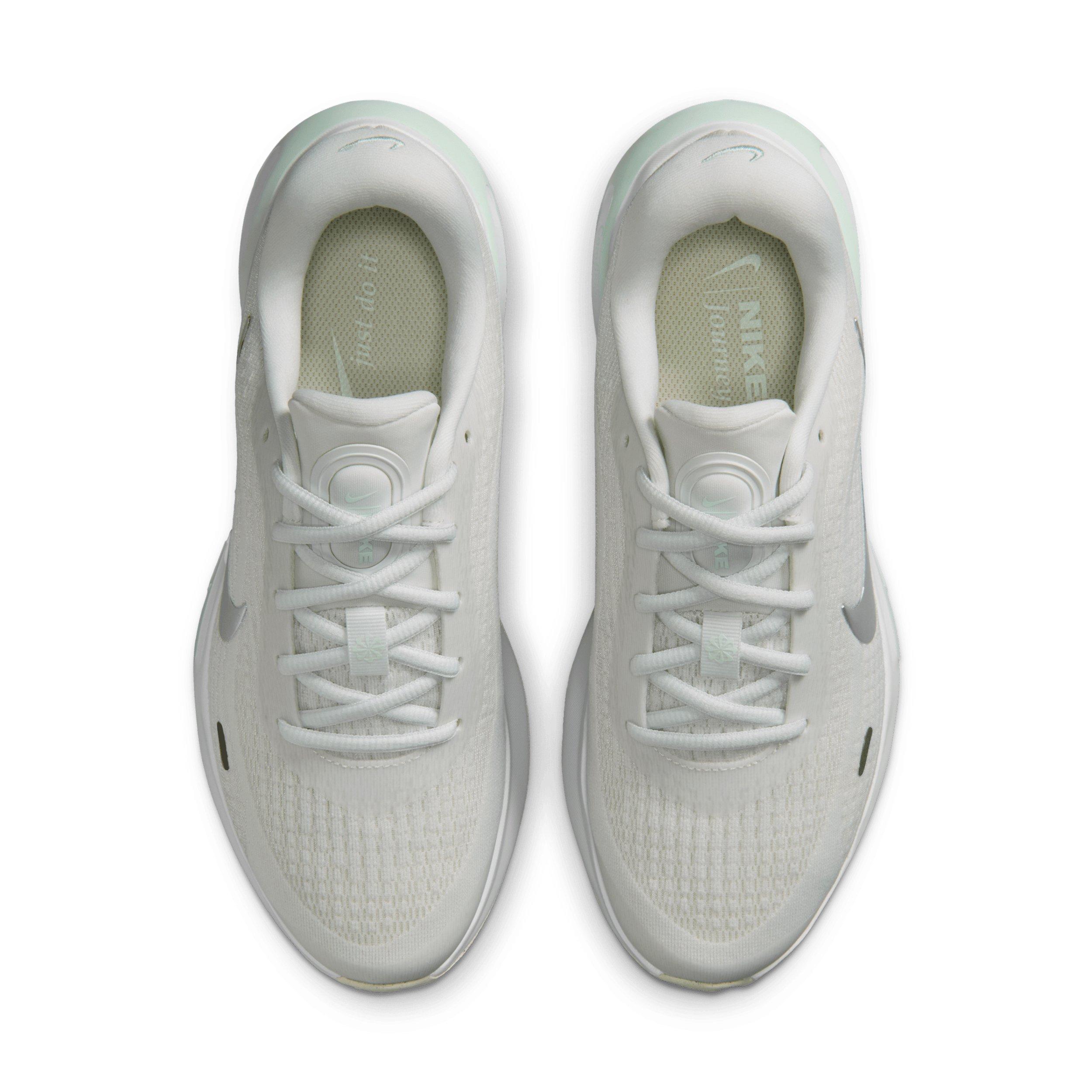 Nike Journey Run "Summit White/Barely Green/White/Metallic Silver" Women's Running Shoe - WHITE/GREEN/WHITE/SILVER