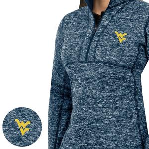 Antigua Women's West Virginia Mountaineers Fortune Half-Zip Pullover Jacket