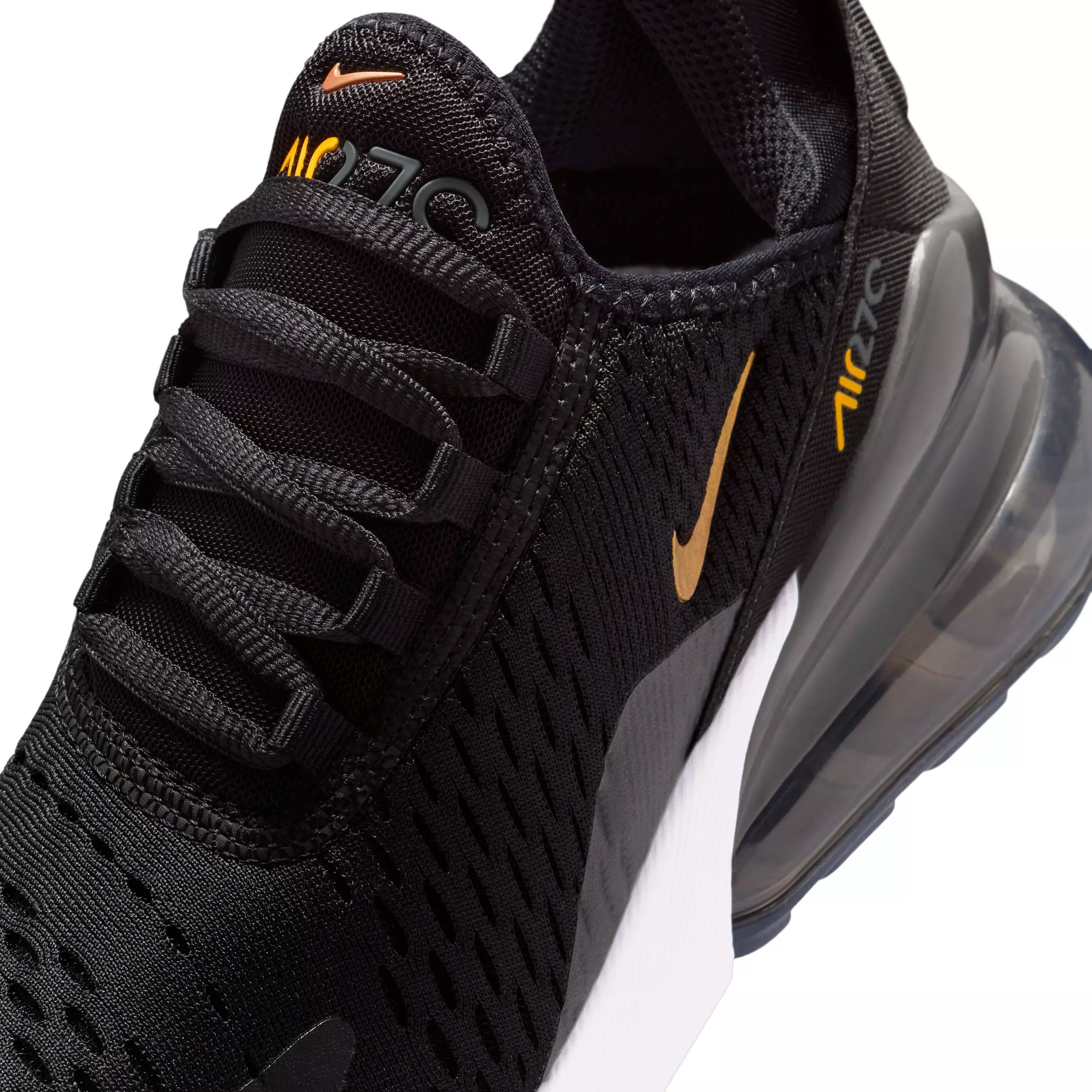 Nike Air Max 270 "Black/Laser Orange/Iron Grey/Metallic Copper" Grade School Boys' Shoe - BLACK/ORANGE/GREY/COPPER
