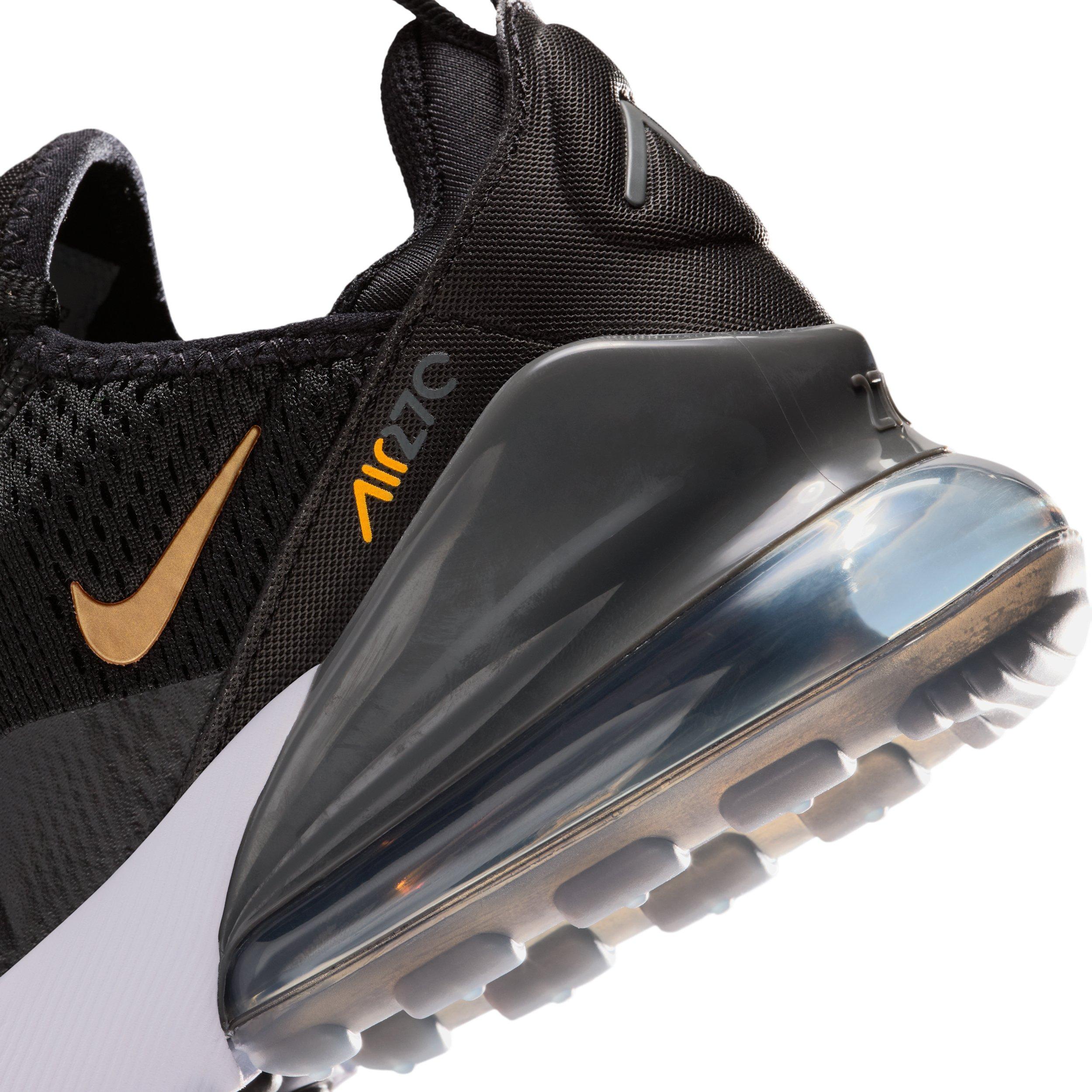 Nike Air Max 270 Grade School Boys' "Black/Laser Orange/Iron Grey/Metallic Copper" Shoe